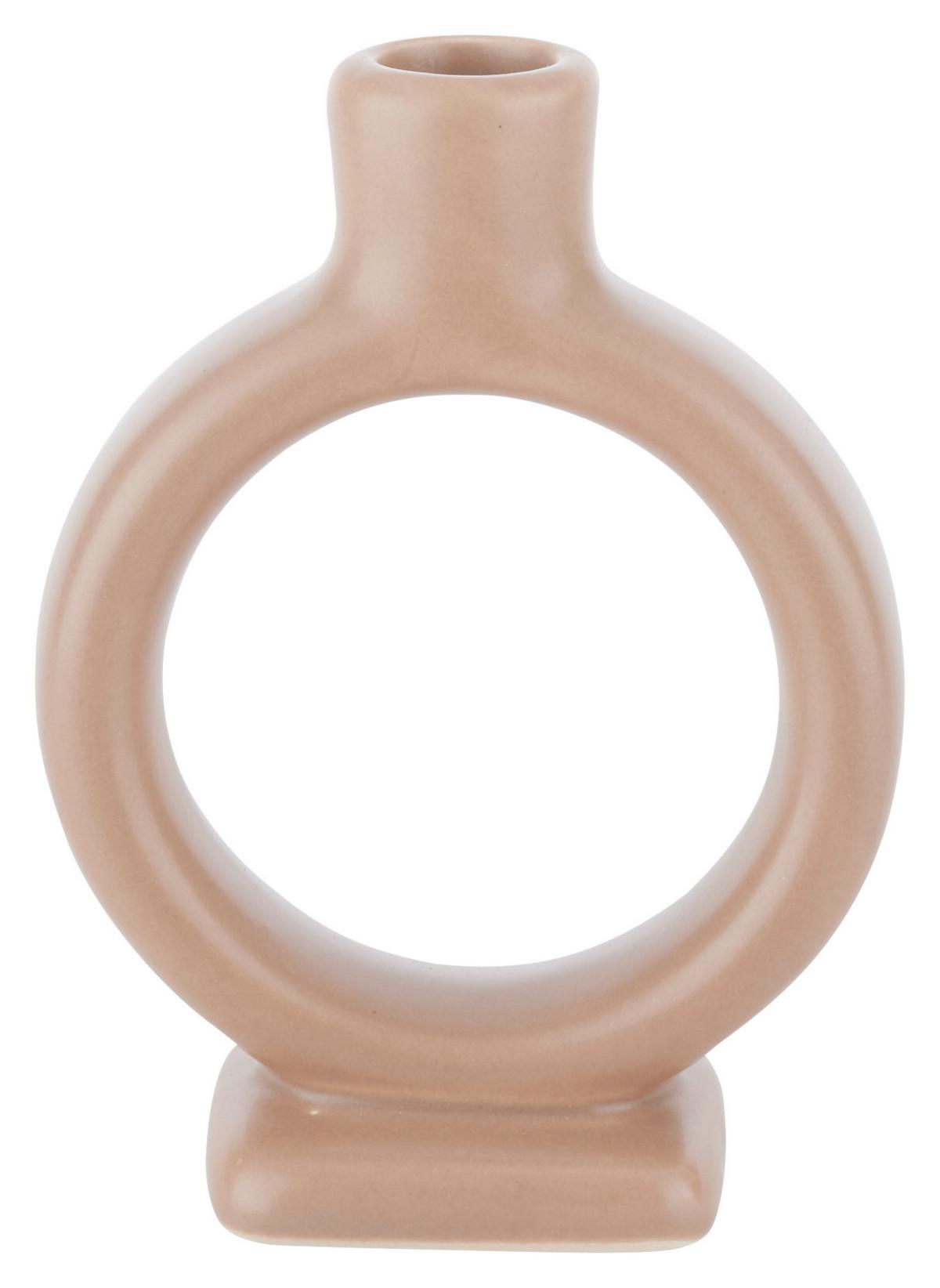 Stojan na svíčky Valongo, V: 19cm - hnědá, Basics, keramika (15,5/19/5,2cm)