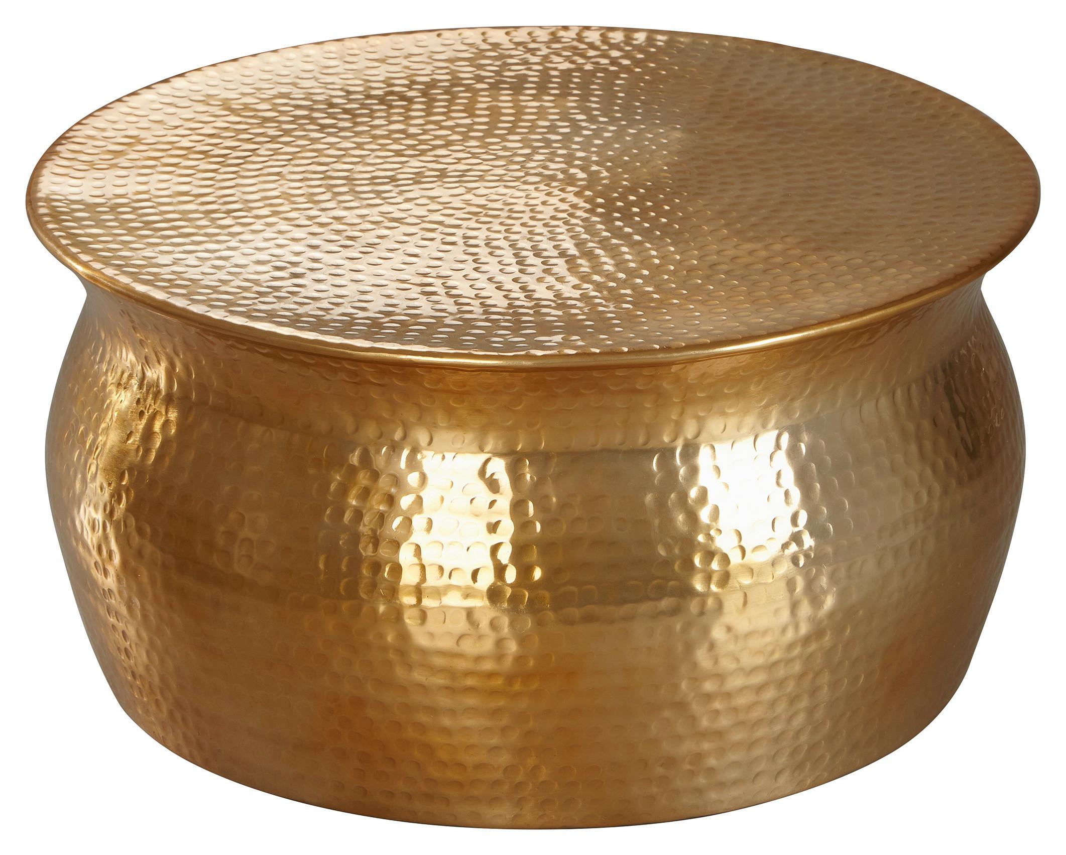 Couchtisch Rund Aluminium Orientalisch Karam Goldfarben - Goldfarben, LIFESTYLE, Metall (60/60/30,5cm) - MID.YOU
