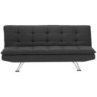 Schlafsofa Turin - Dunkelgrau/Silberfarben, Basics, Textil (194/87/102cm) - MID.YOU