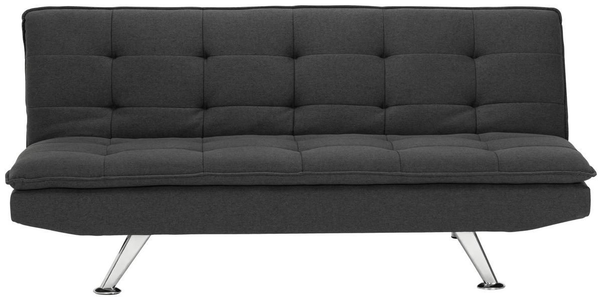 Schlafsofa Turin - Dunkelgrau/Silberfarben, Basics, Textil (194/87/102cm) - MID.YOU