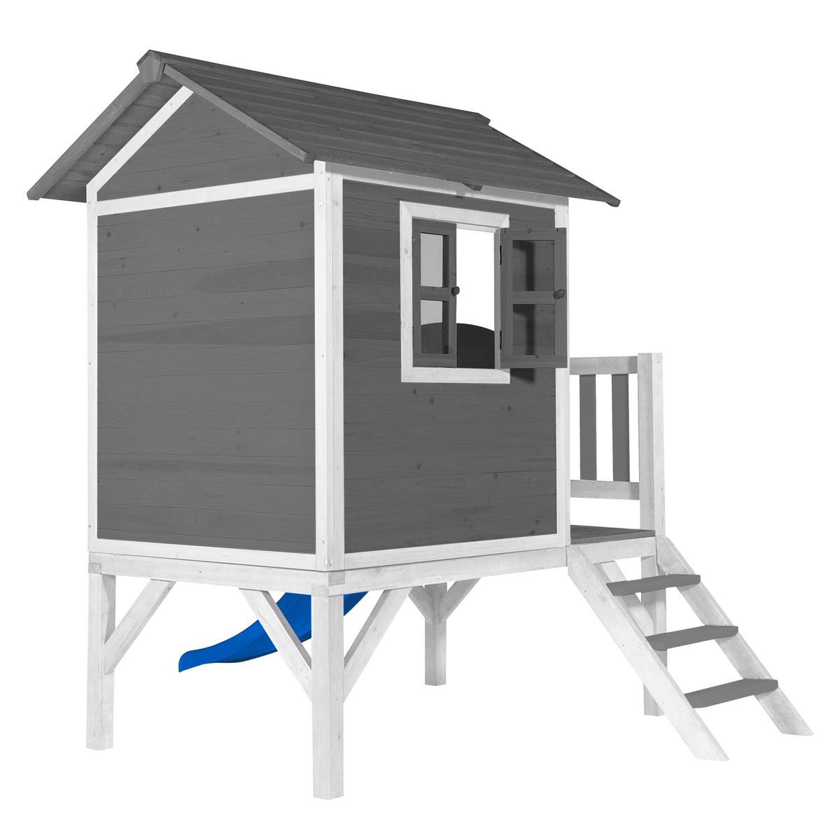 Spielhaus Grau/weiß/blau L: 167 B:240 H:189 - Blau/Weiß, LIFESTYLE, Holz/Kunststoff (167/240/189cm)