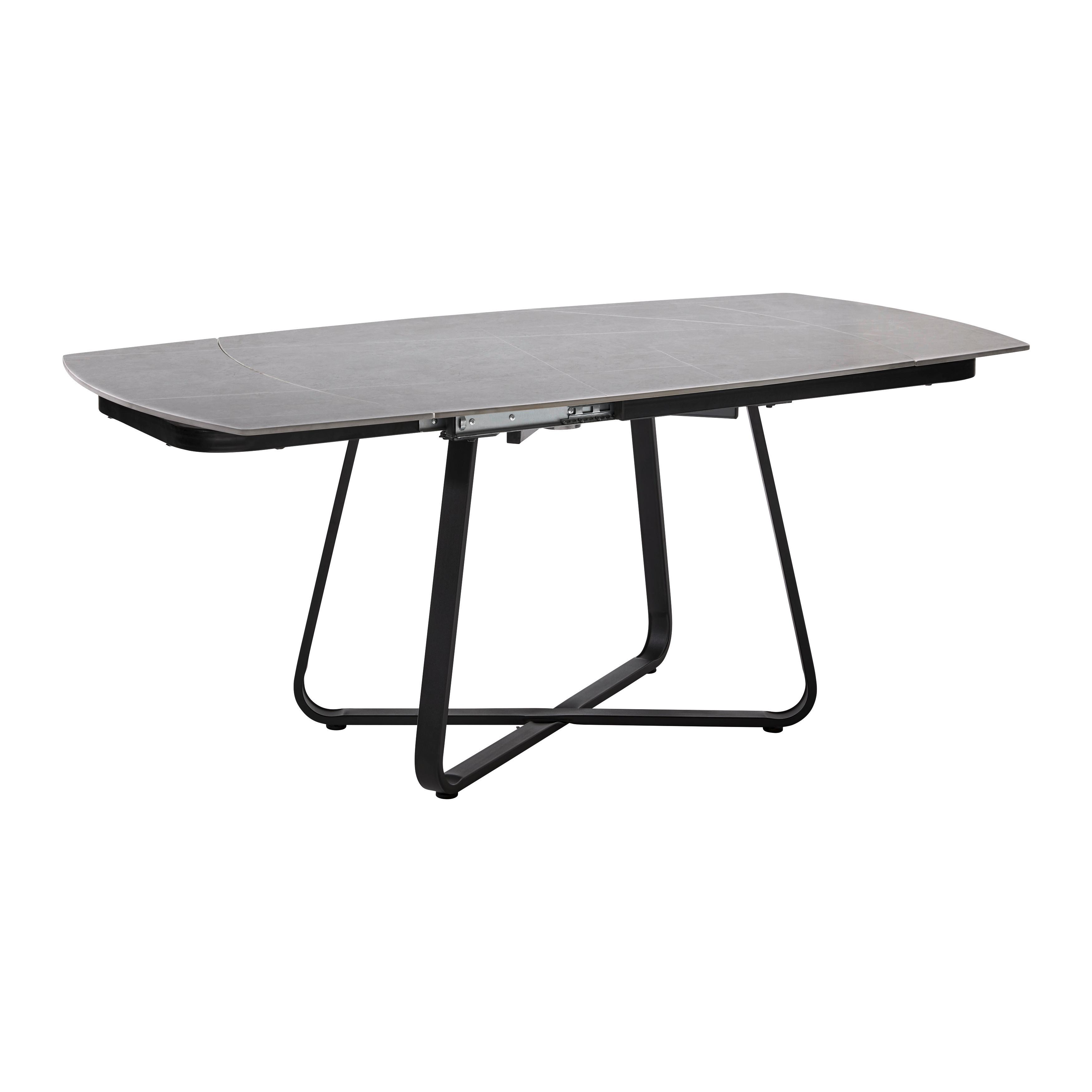 Rozkladací Jedálenský Stôl Matera 160-220 Cm - čierna, Moderný, kov/keramika (120-180/90/76cm) - Bessagi Home