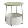 Beistelltisch Weiß, Hellgrau B: 45 cm - Weiß/Hellgrün, Trend, Holzwerkstoff/Textil (45/50/45cm) - MID.YOU