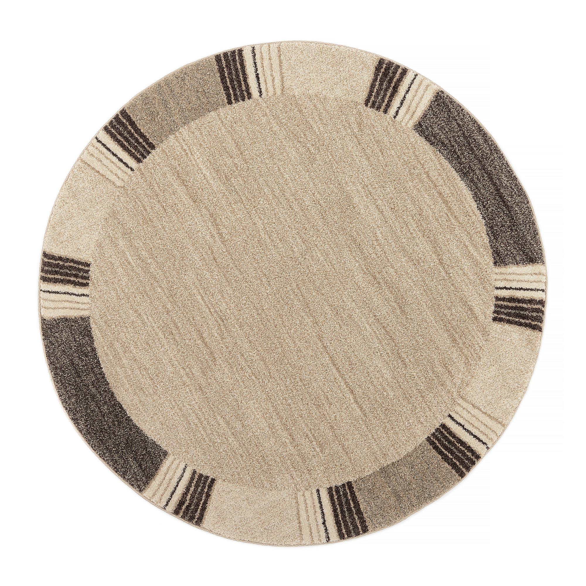 Webteppich Palazzo Lobo Braun/Beige Rund Ø 120 cm - Beige/Braun, KONVENTIONELL, Textil (120cm) - Novel