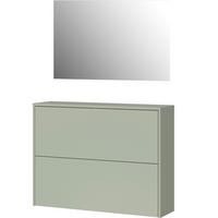 Garderobe Gw-Binetto 2-Teilig Grün/Eichefarben B: 99 cm - Eichefarben/Grün, Design, Holzwerkstoff (99/200/27cm) - Livetastic