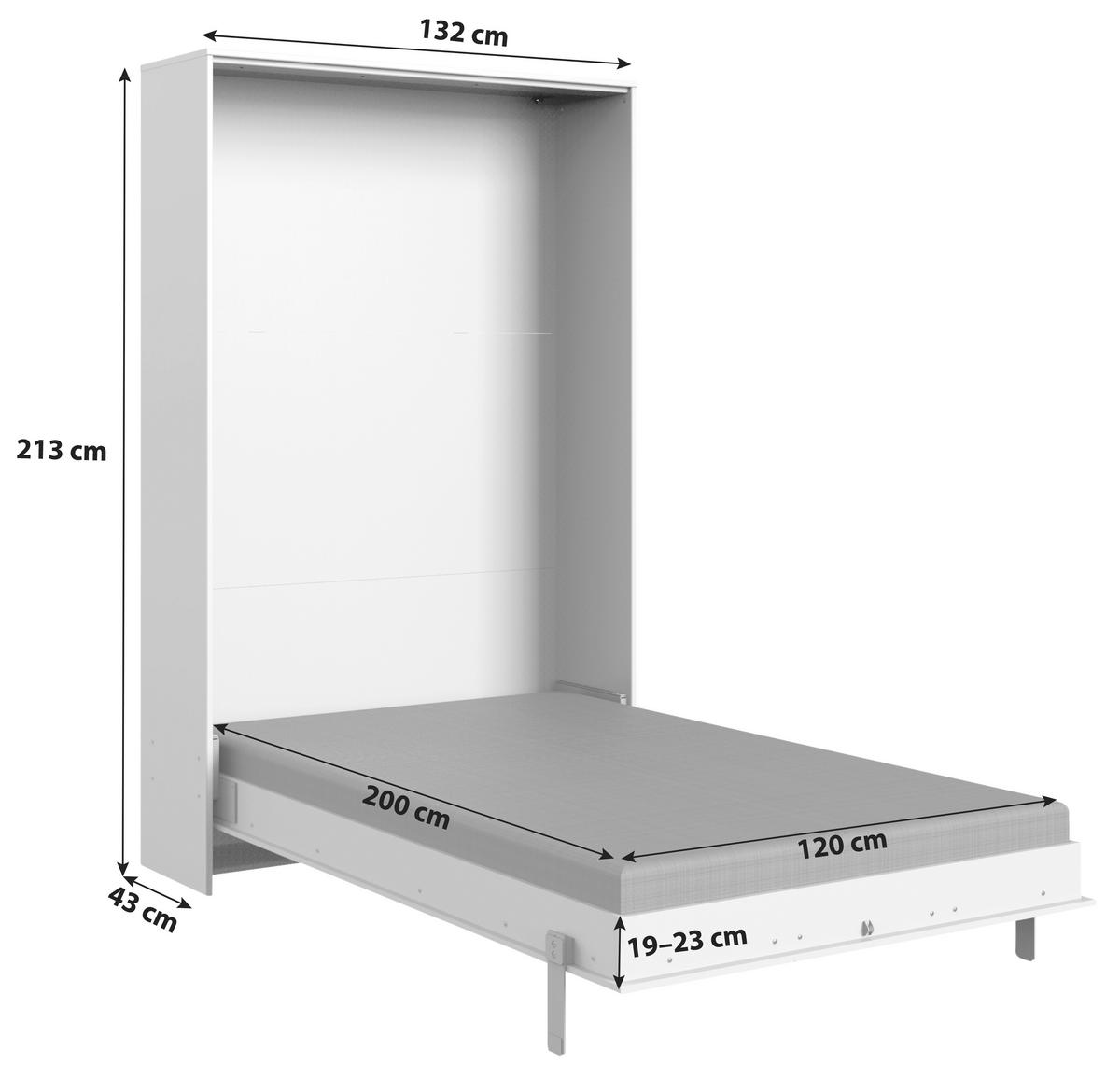 Schrankbett Juist - Weiß, KONVENTIONELL, Holz/Holzwerkstoff (120/200cm) - MID.YOU