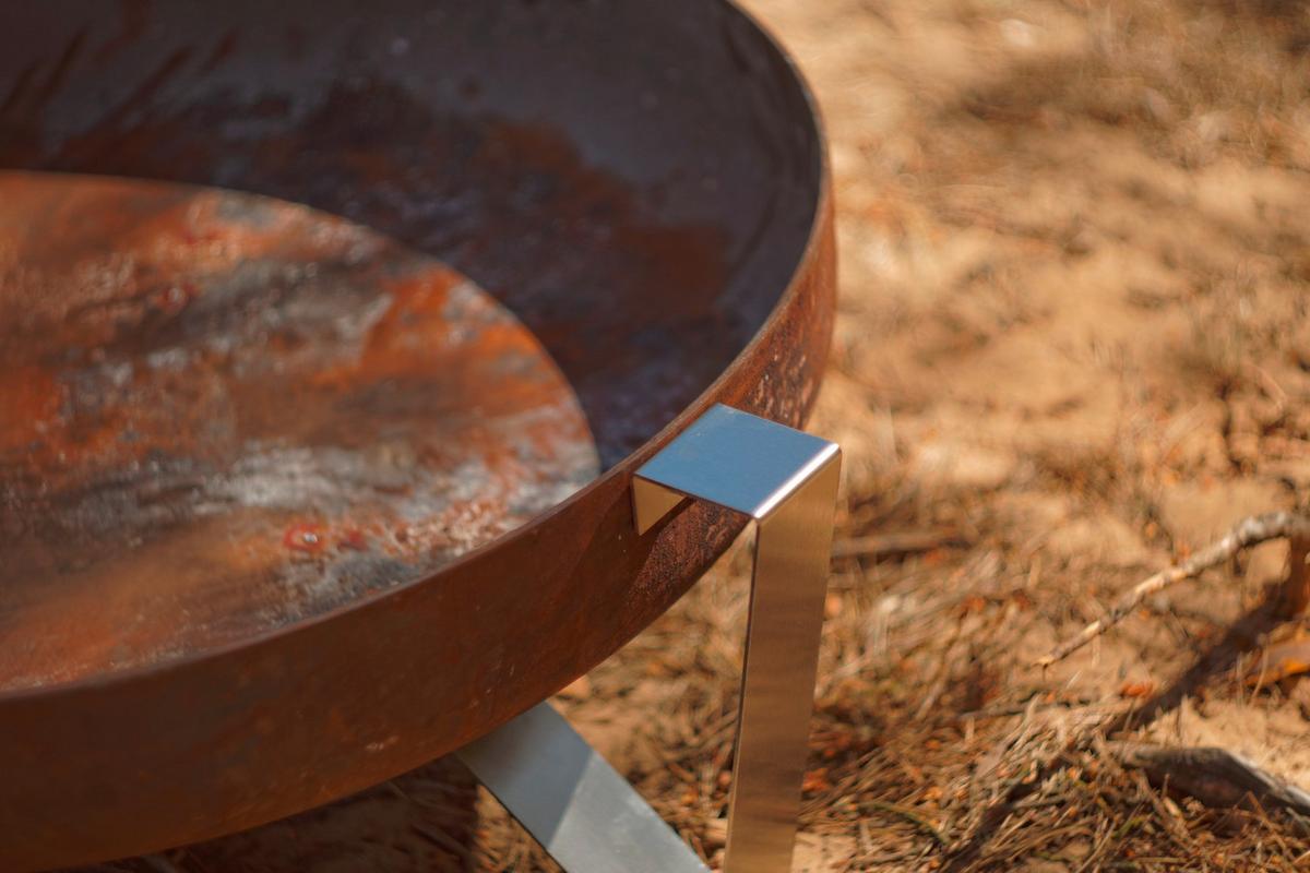 Feuerschale Voma XXL Edelstahl - Edelstahlfarben/Rostfarben, Basics, Metall (67,5/66,5/25cm)