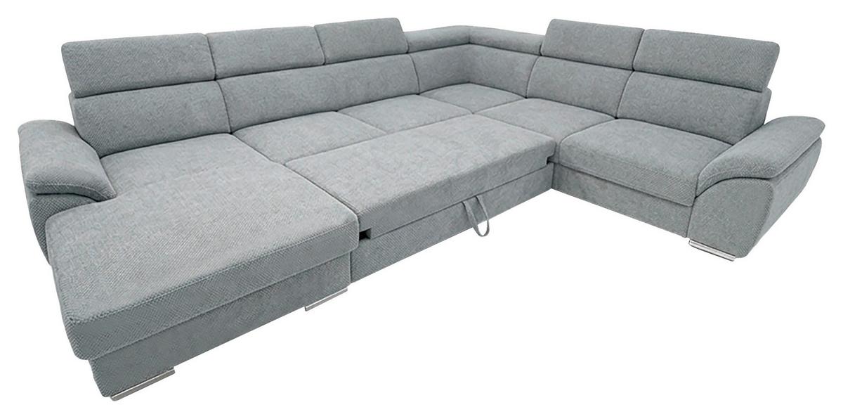 Ülőgarnitúra Bologna U - szürke, Modern, textil/fa (350/95/206cm)