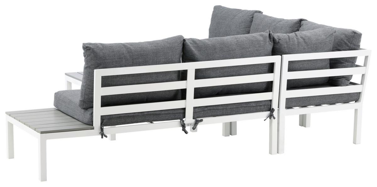 Loungegarnitur Odense - Weiß, KONVENTIONELL, Metall (133/167cm) - Gardenson