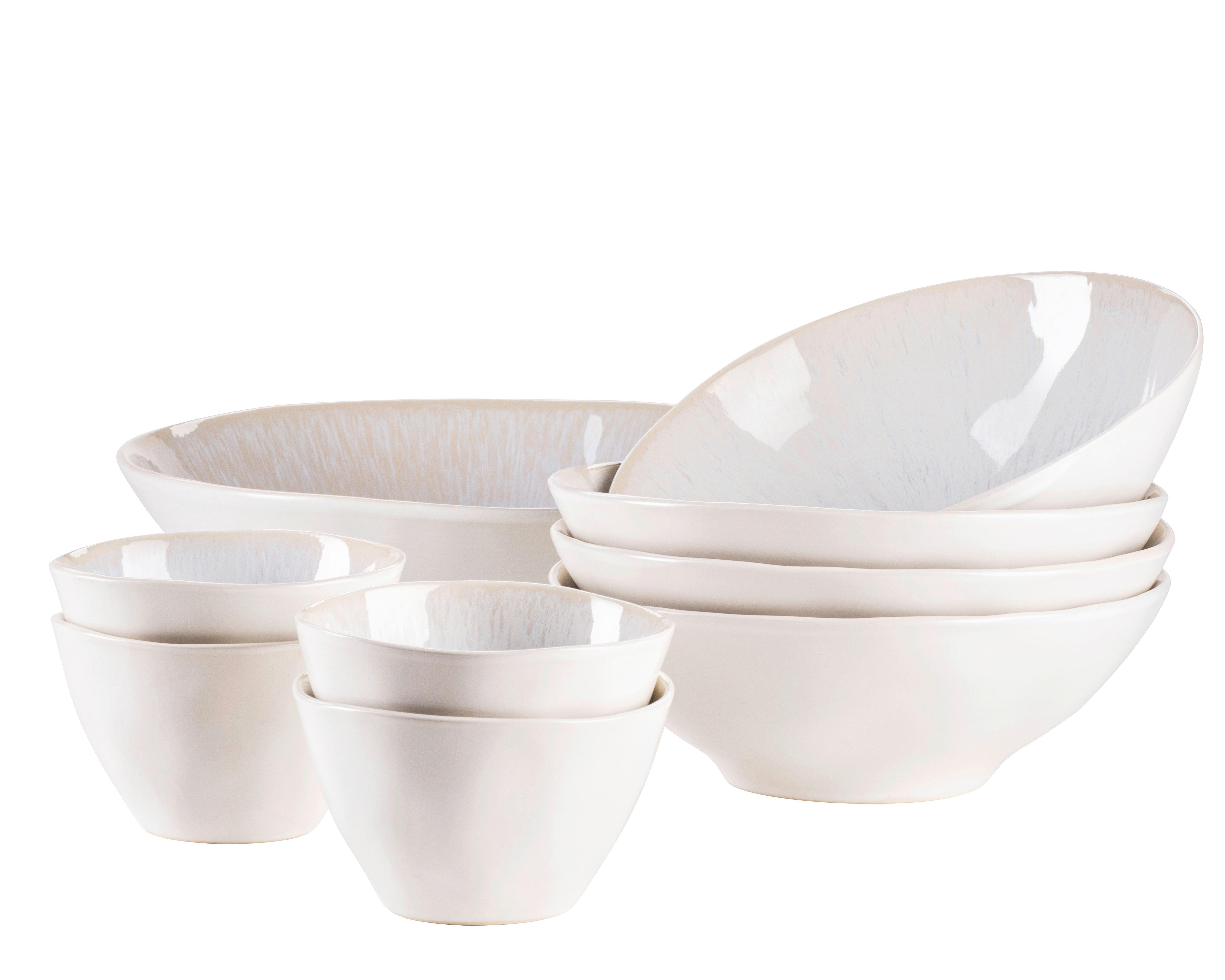 Schüsselset Frozen Keramik 9--teilig. Weiß - Weiß, Basics, Keramik (26/7,5/26cm) - Mäser