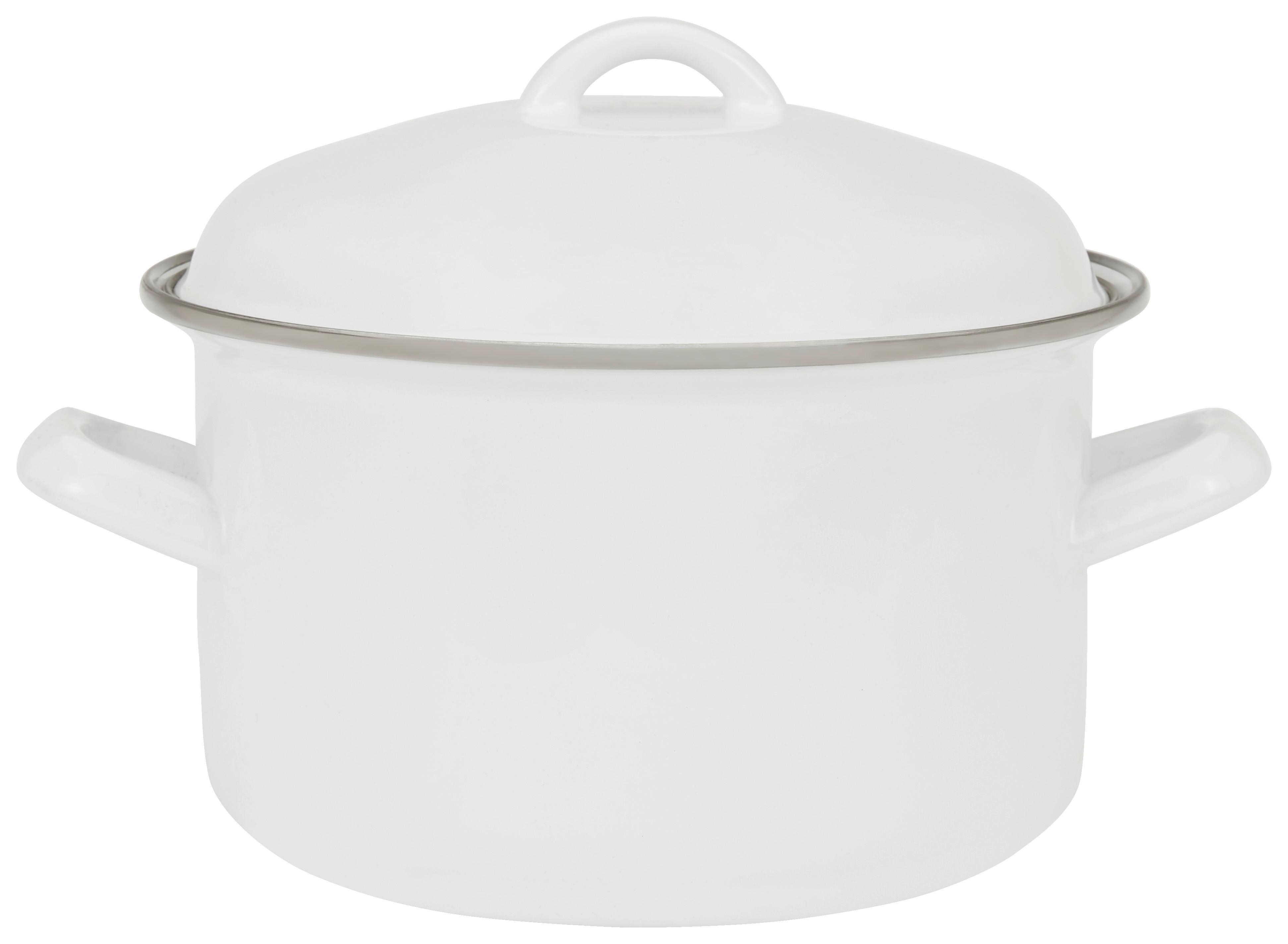 Kochtopf Kosima 2,7 Liter Carbonstahl mit Deckel - Weiß, LIFESTYLE, Metall (18/12cm) - Luca Bessoni