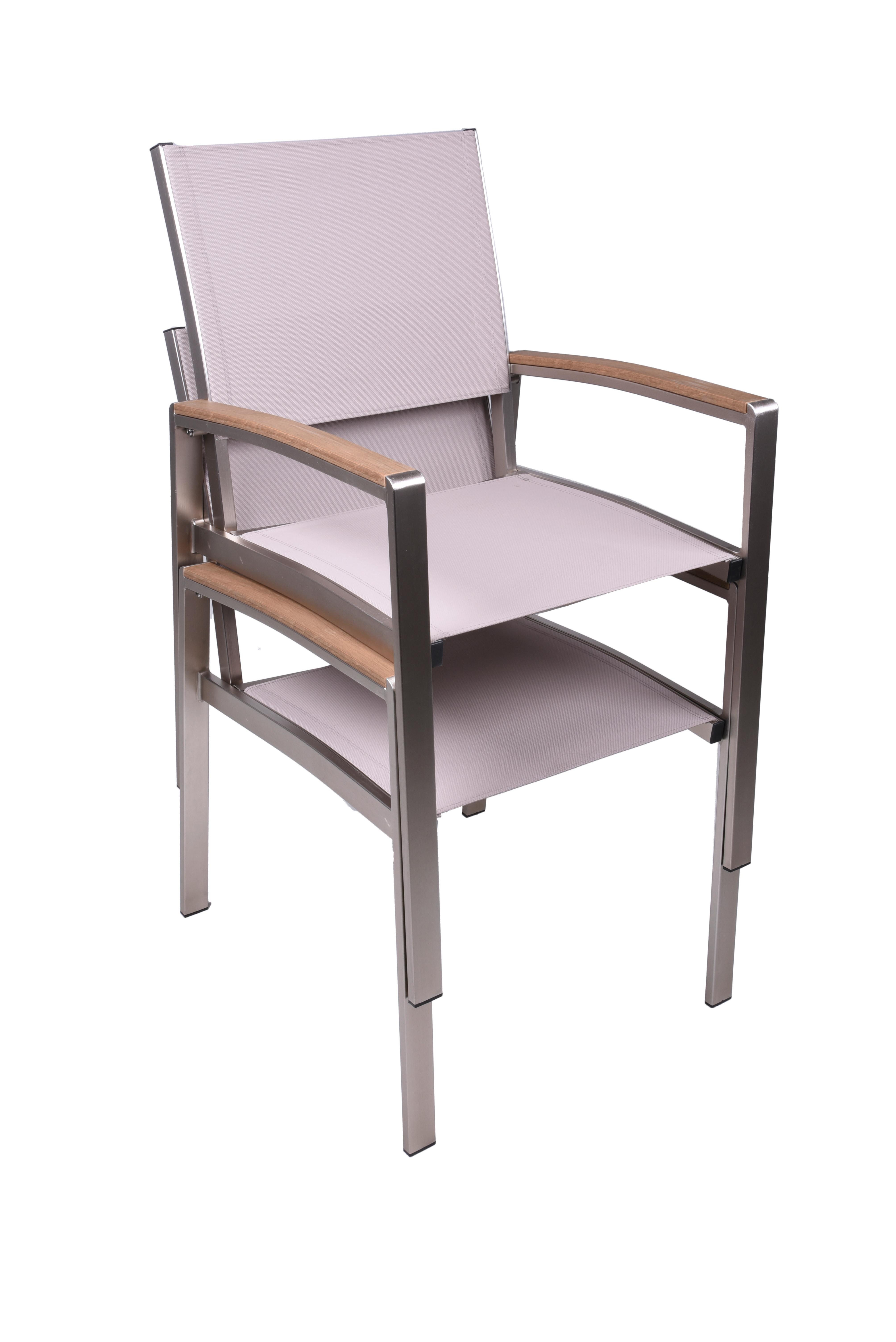 Gartenstuhl-Set Florence - Champagner/Grau, Basics, Kunststoff/Metall (56/87,5/59cm) - Gardenson