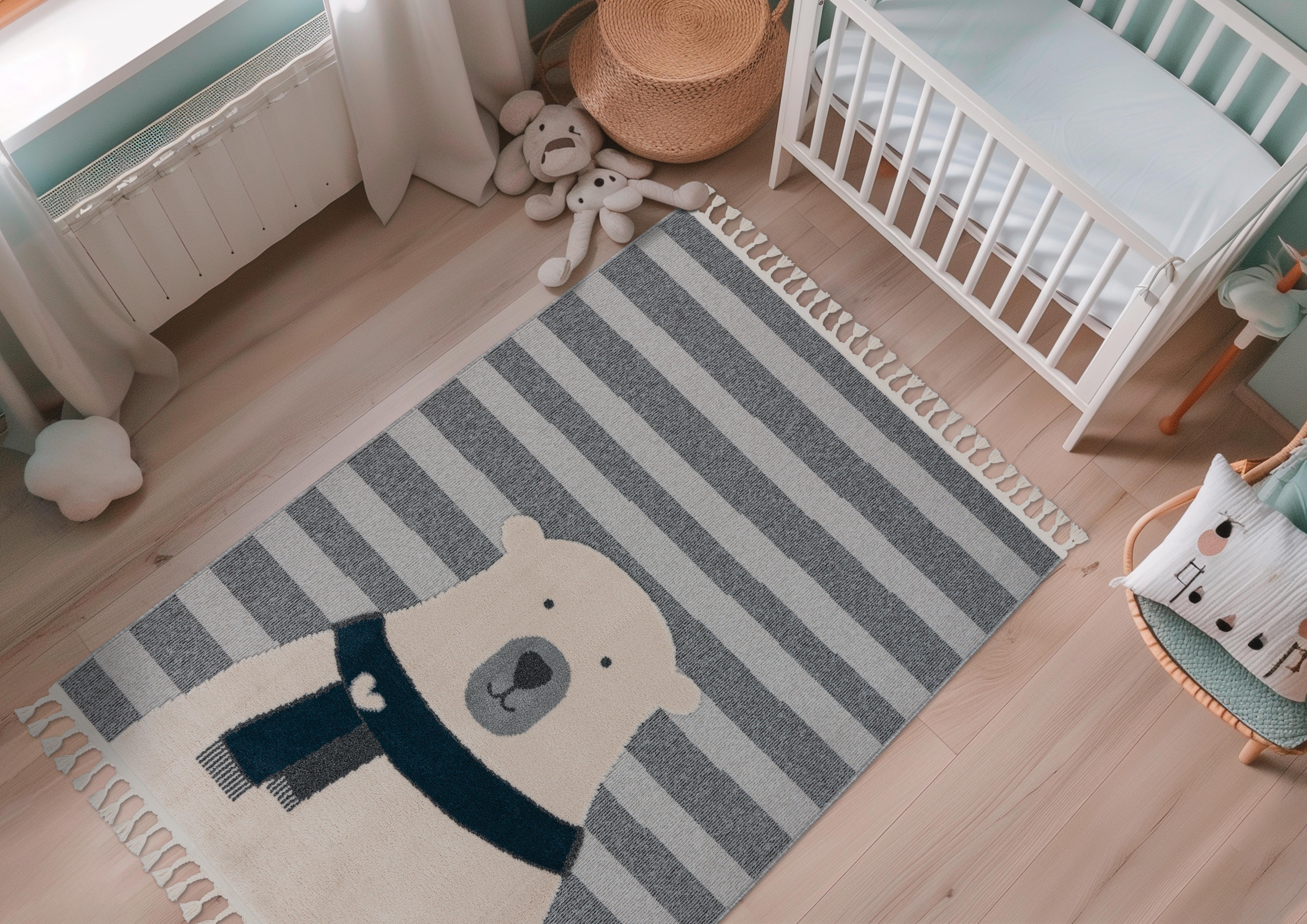 Flachwebteppich My Fano 398 Bear 160x230 - Multicolor/Grau, Basics, Textil (160/230cm) - Obsession