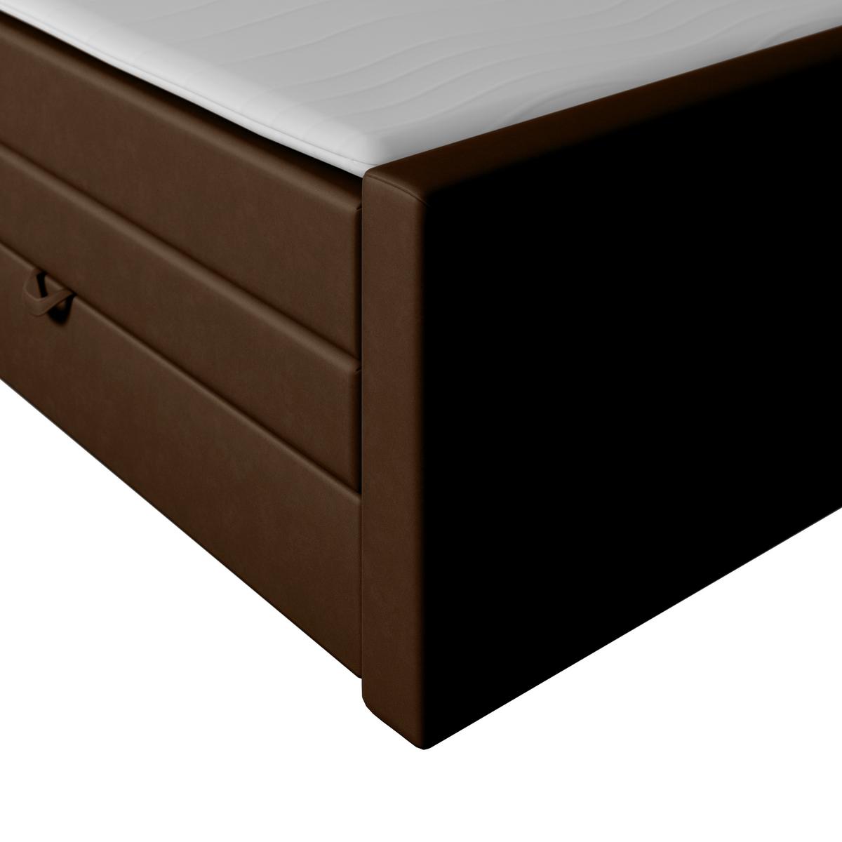 Boxspringbett mit Bettkasten Porto 180x200 cm Braun - Schwarz/Braun, MODERN, Holz/Textil (180/200cm) - MID.YOU