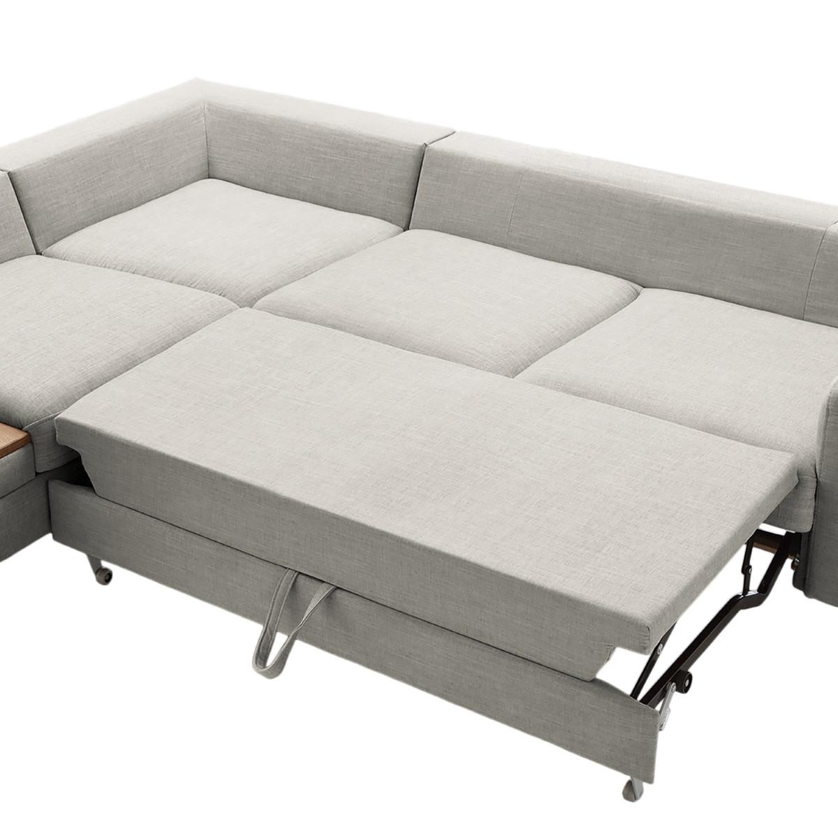 Ecksofa Alika, Grau S: 204x260 cm - Eschefarben/Grau, MODERN, Textil (204/260cm) - Trendmanufaktur