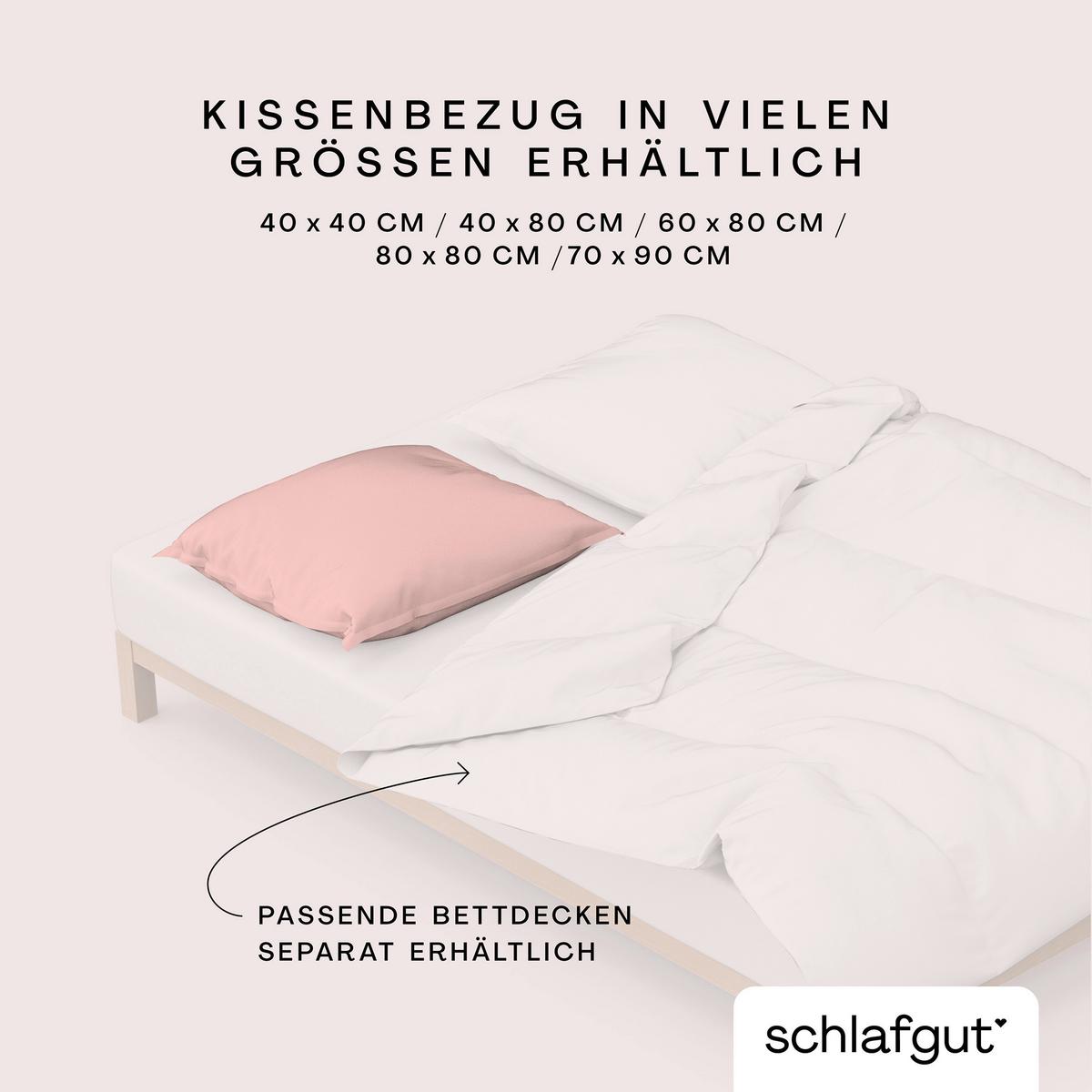 Kopfpolsterbezug Woven Satin - Hellrosa, Basics, Textil (70/90cm) - Schlafgut