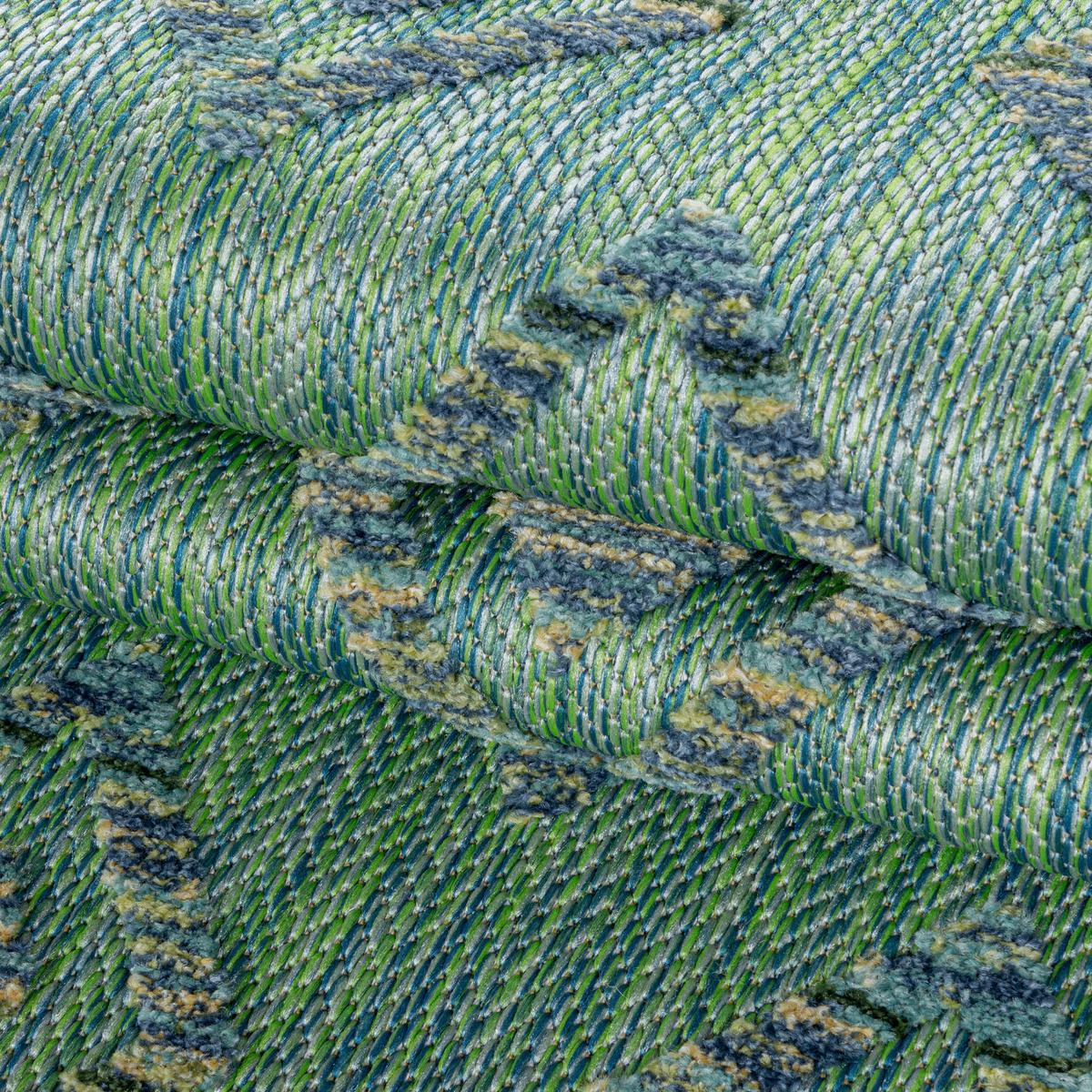 Flachwebteppich Bahama - Grün, Design, Textil (140/200cm) - Novel