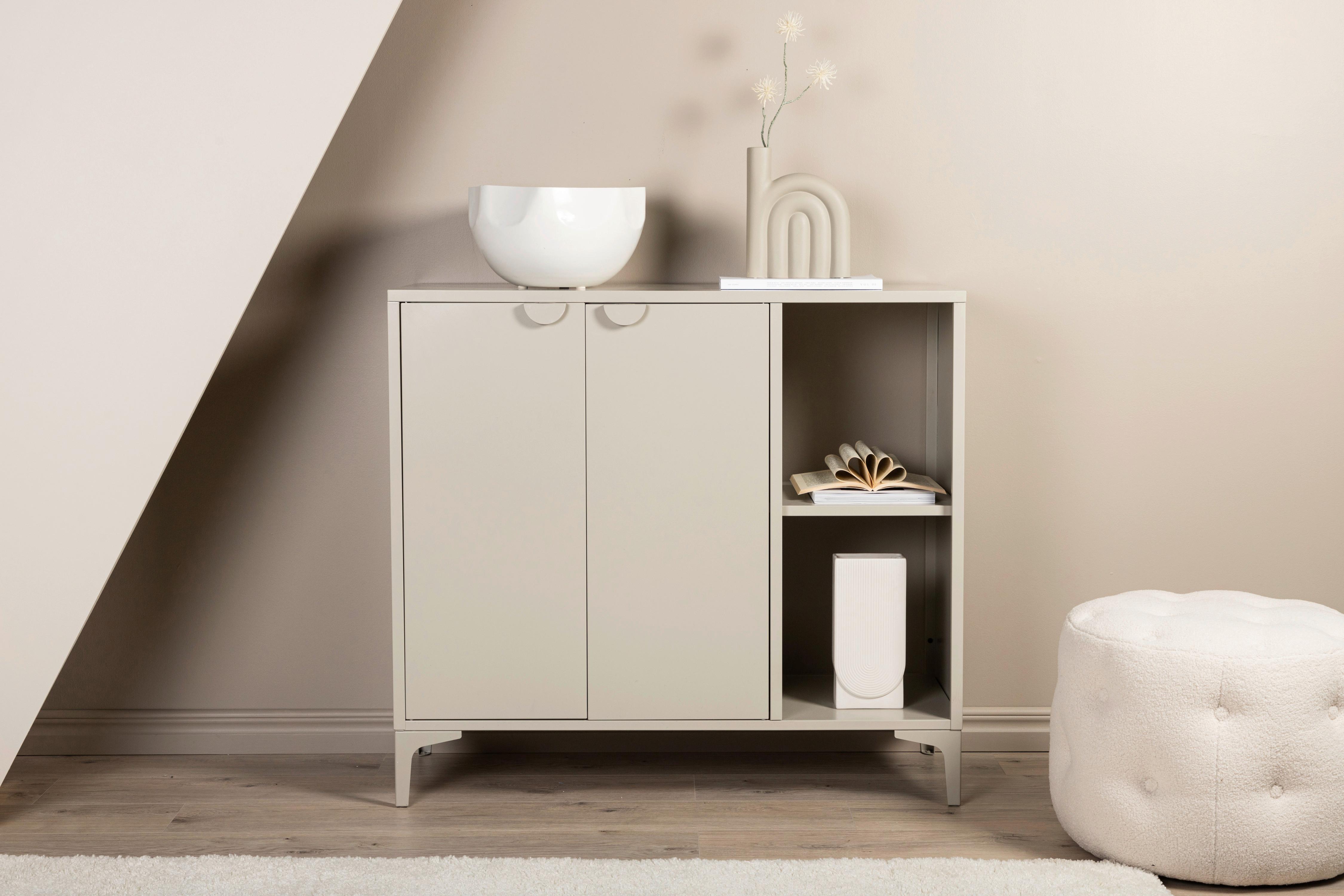 Sideboard Piring - Beige, Design, Metall (110/100/42cm) - Livetastic