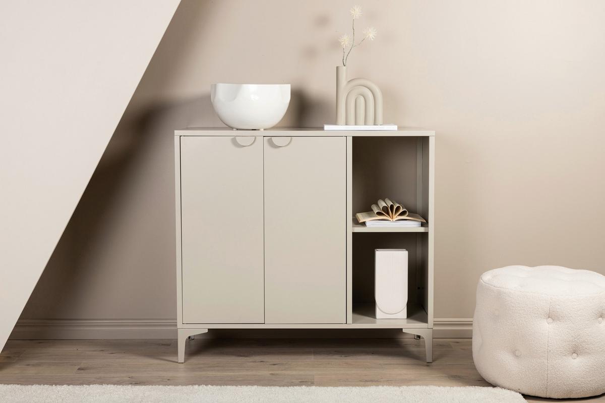 Sideboard Piring - Beige, Design, Metall (110/100/42cm) - Livetastic