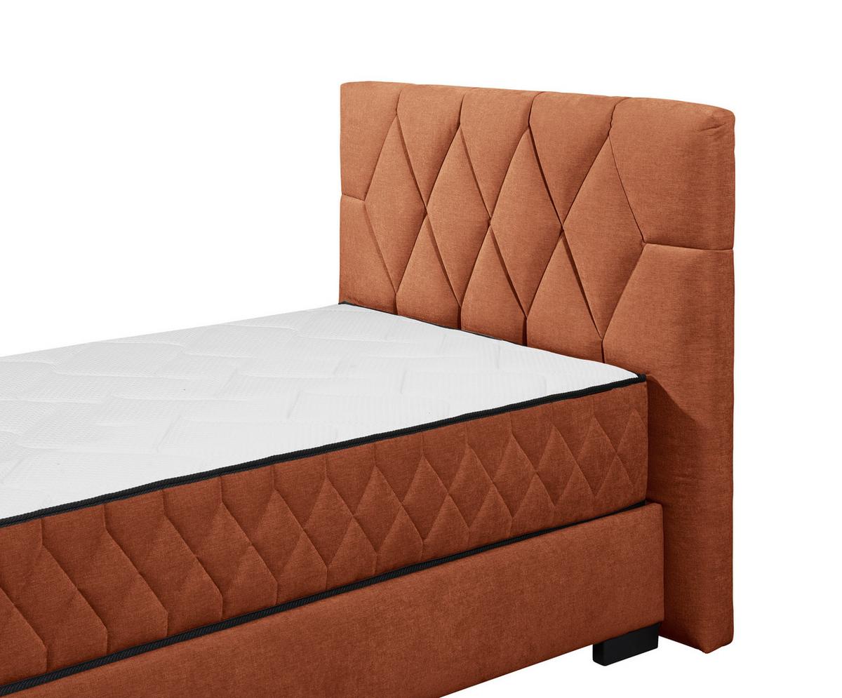 Boxbett Nagol B - Cognac/Schwarz, MODERN, Holzwerkstoff/Textil (120/200cm) - MID.YOU