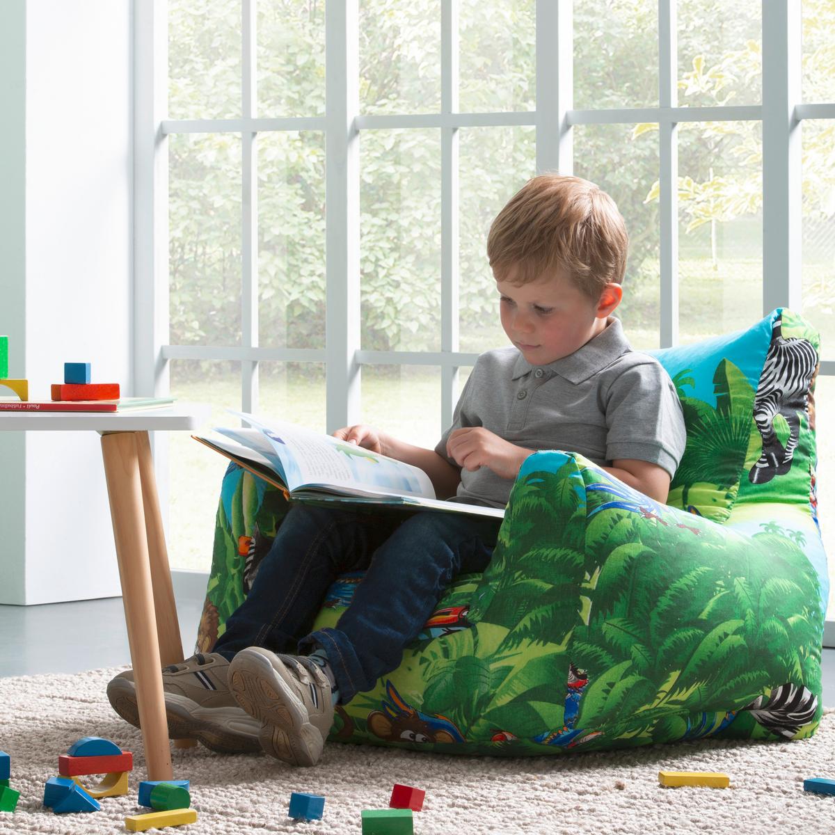 Dětské křeslo barevná KIDS-JUNGLE - vícebarevná, textil (70/55/70cm)