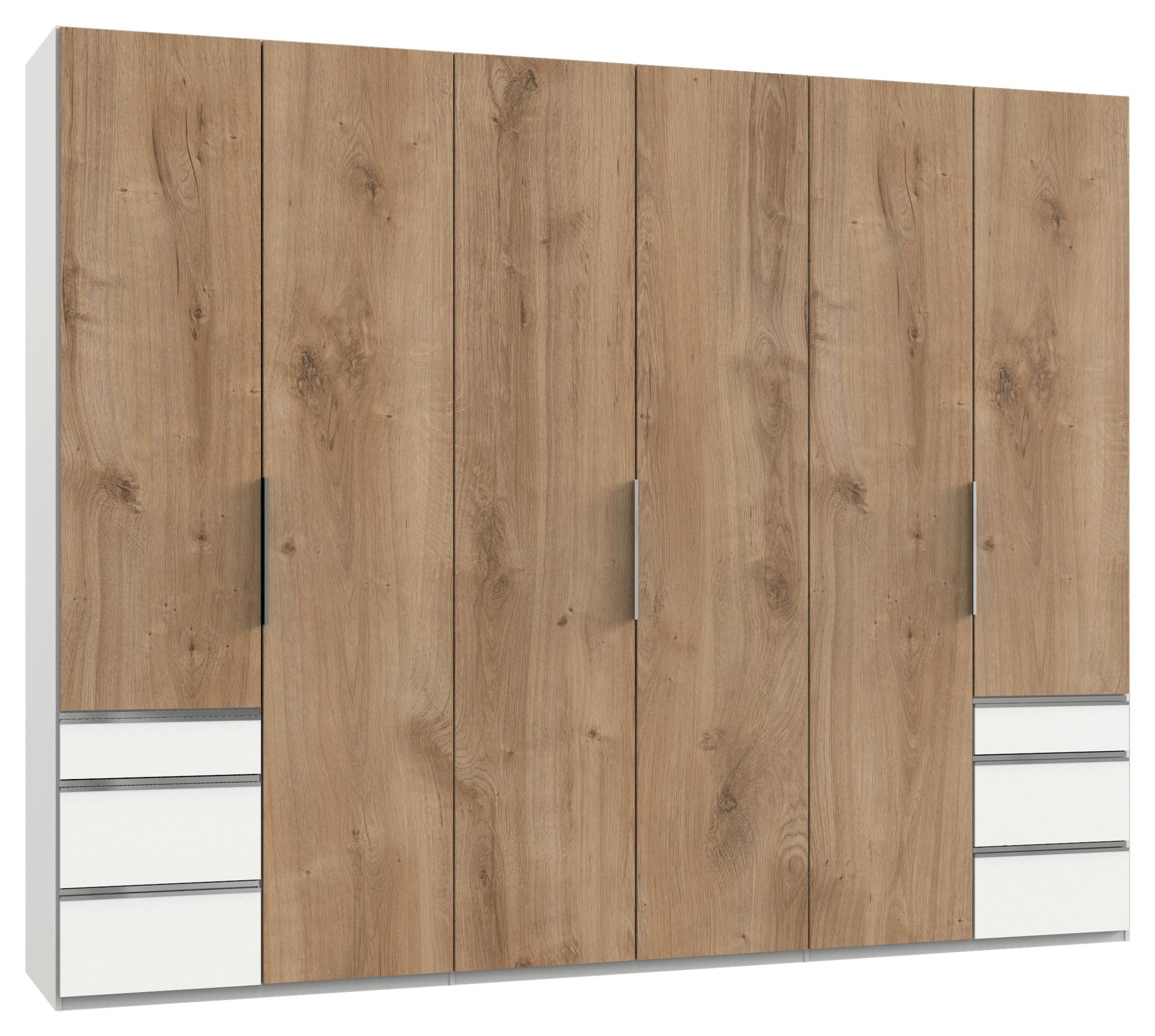Drehtürenschrank Level 36  A Eiche/weiß Dekor, B: 300cm - Plankeneiche/Weiß, MODERN, Holzwerkstoff (300/236/58cm) - MID.YOU