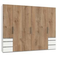 Drehtürenschrank Level 36  A Eiche/weiß Dekor, B: 300cm - Plankeneiche/Weiß, MODERN, Holzwerkstoff (300/236/58cm) - MID.YOU