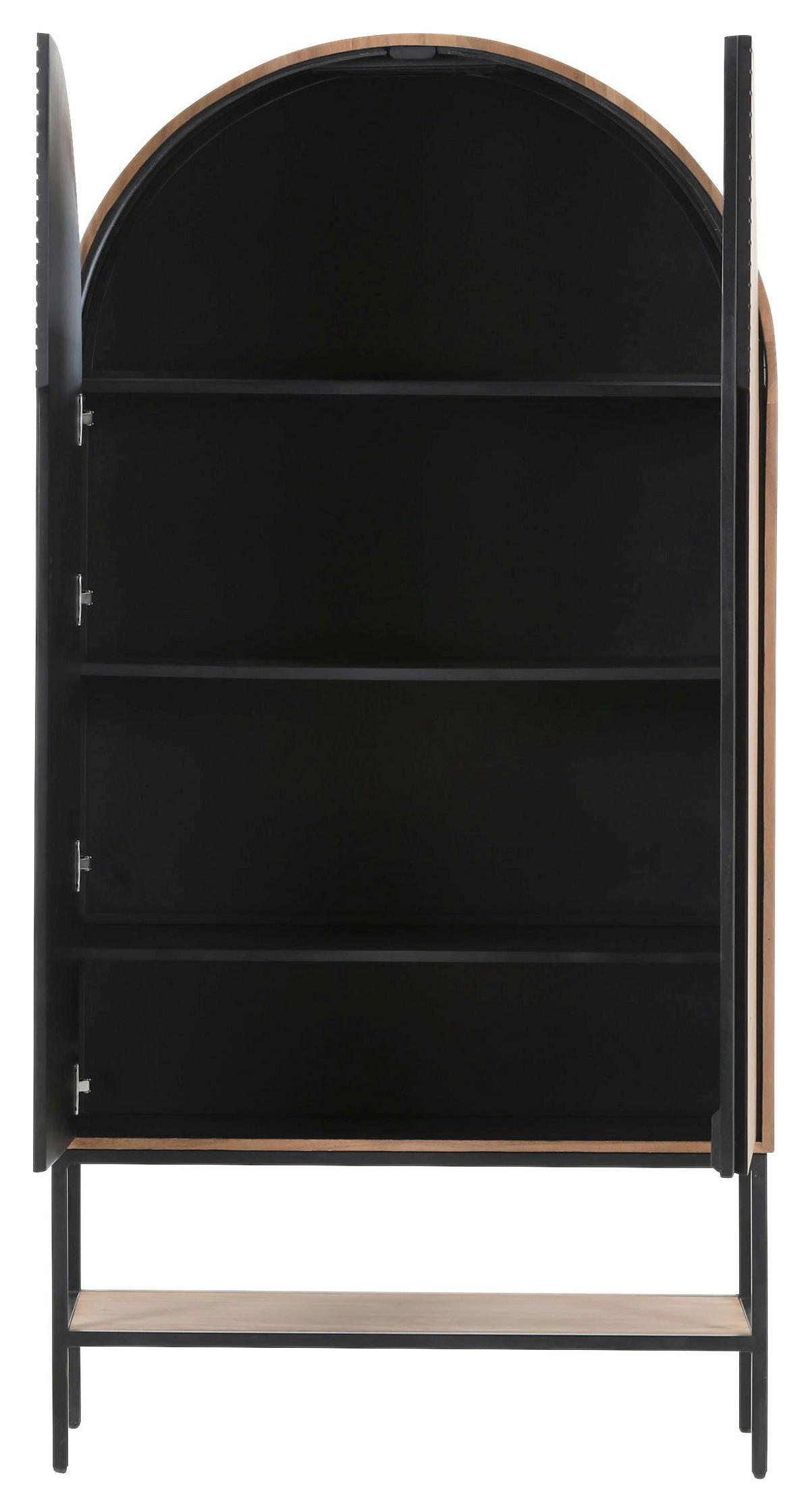 Vysoká komoda z akácie KODA - hnedá/čierna, Modern, kov/drevo (90/180/42cm) - Mömax