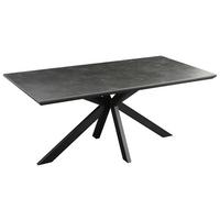 Étkezőasztal Michelle - fekete/sötétszürke, Modern, faalapú anyag/fém (180/90/76cm) - MID.YOU