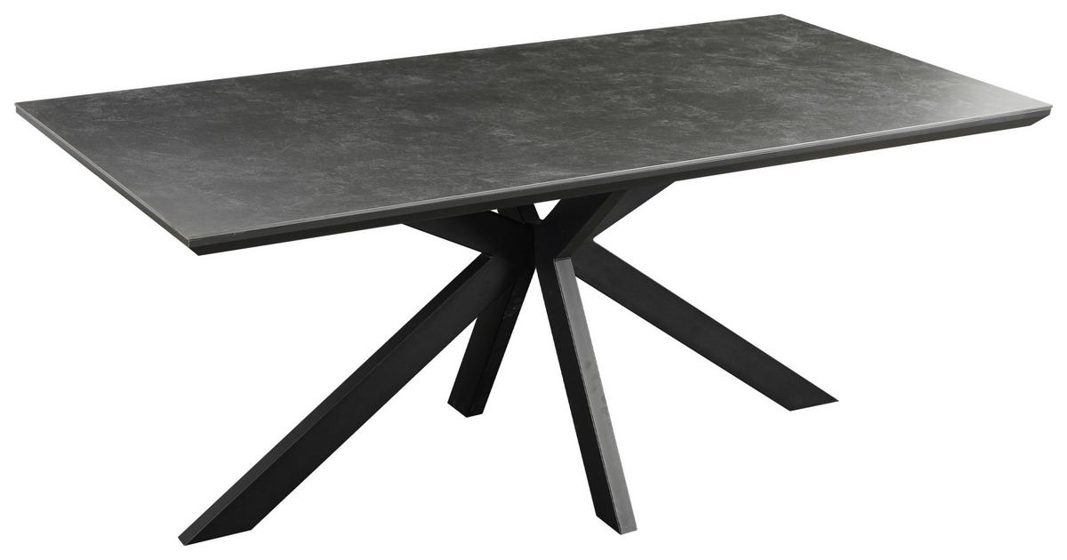 Étkezőasztal Michelle - fekete/sötétszürke, Modern, faalapú anyag/fém (180/90/76cm) - MID.YOU