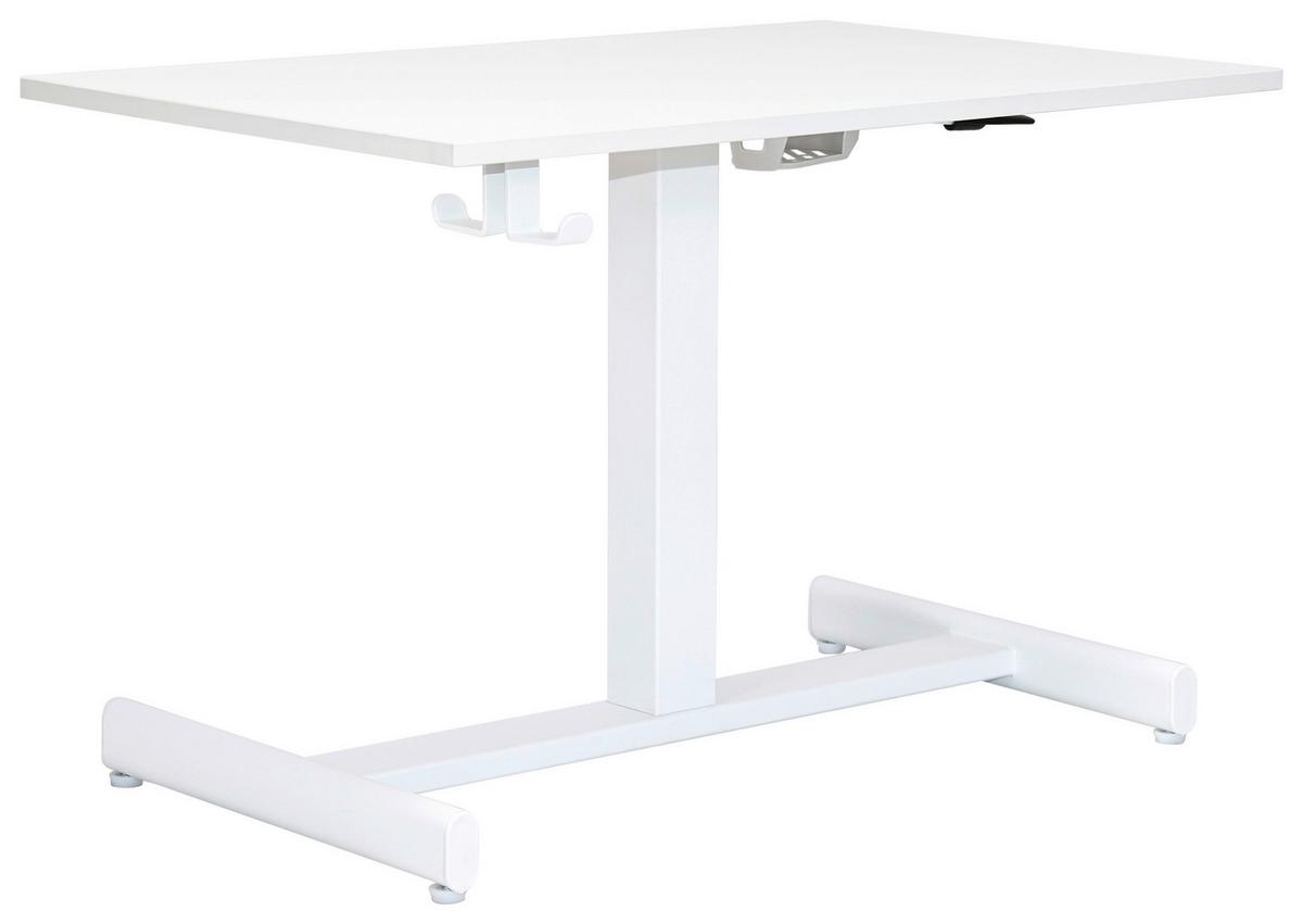 Psací stůl GEORGE - bílá, Moderní, kov/kompozitní dřevo (72,5/48.5-74/48cm) - Mömax