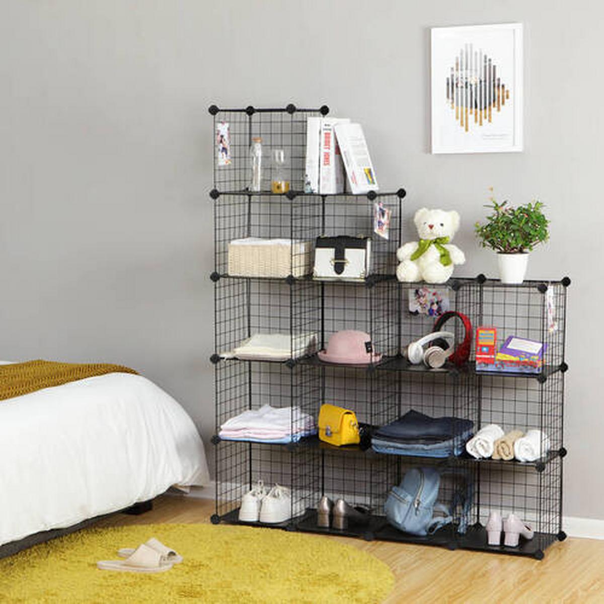 REGALKOMBINATION B: 123 cm Metall/Schwarz - Schwarz, Basics, Kunststoff/Metall (123/123/31cm) - Boxxx