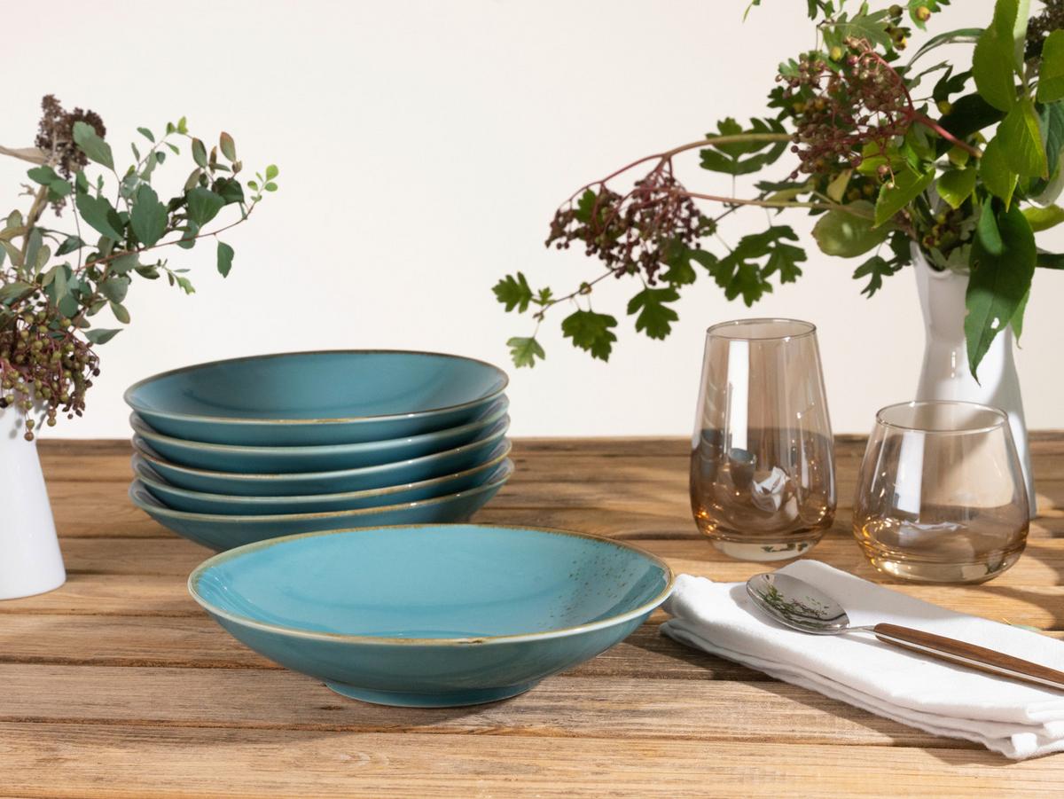 SUPPENTELLERSET 22041 NATURE COLLECTION - Türkis, Trend, Keramik (22cm) - Creatable