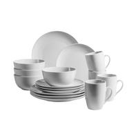 Kombiservice Barca Porzellan 4 Personen Geschirr Set - Weiß, Basics, Keramik (54,3/26,1/32,6cm) - Mäser
