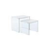 Beistelltisch 2-teilig Elementary Glas Weiß - Klar/Weiß, Basics, Glas/Holzwerkstoff - Kayoom