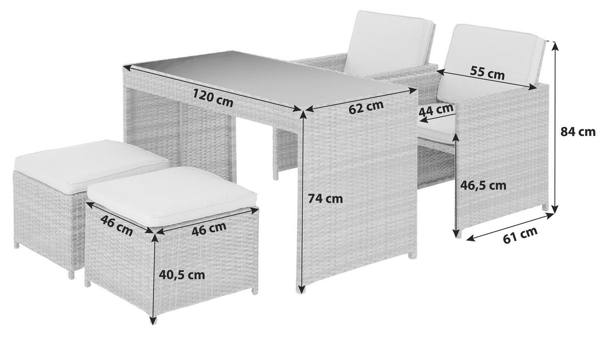 Kerti Szett Emma - barna/fekete, Modern, műanyag/textil - Luca Bessoni