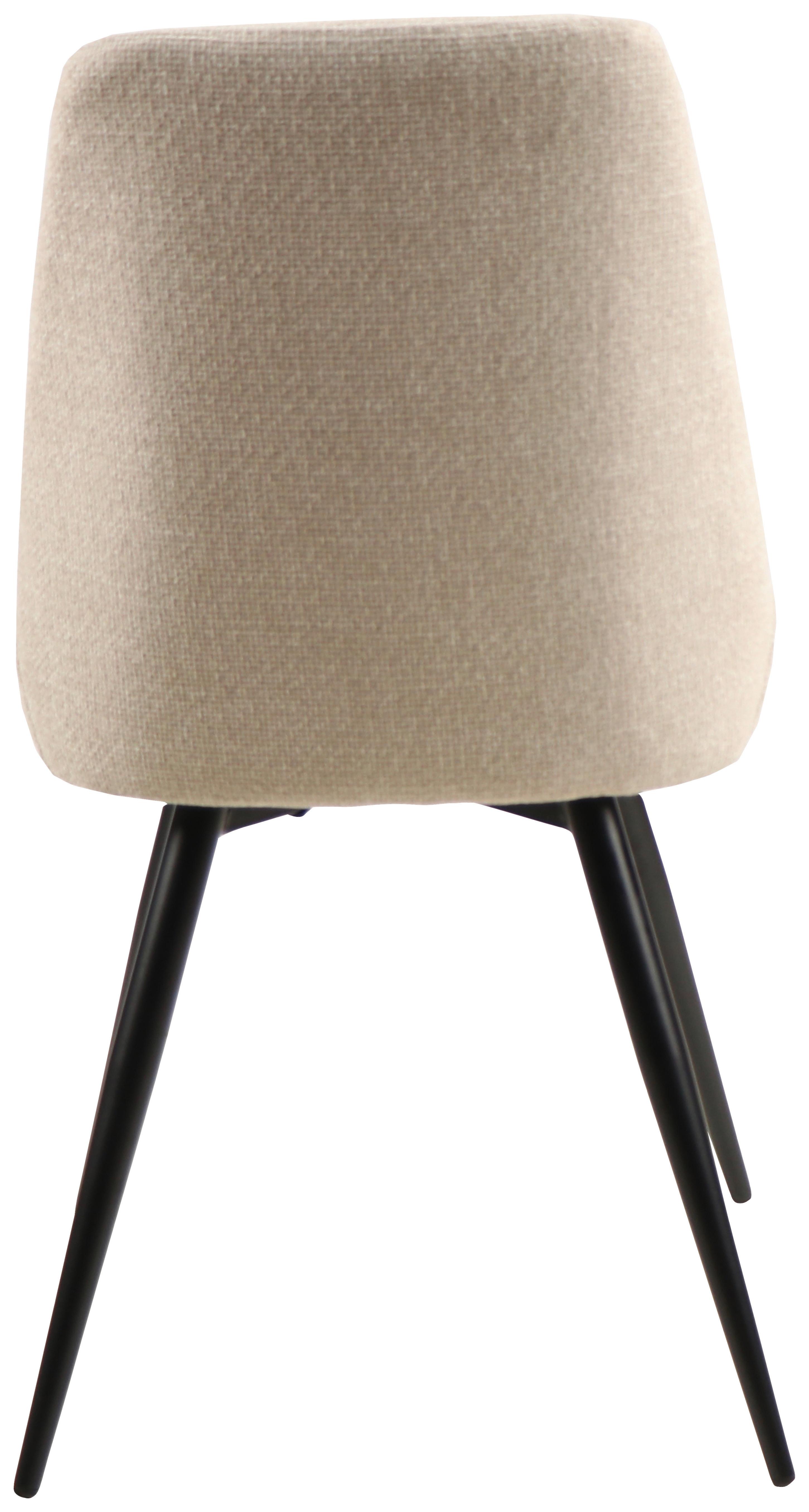 Esszimmerstuhl Corinna Beige Gepolstert - Beige/Schwarz, MODERN, Holz/Textil (49/88/59cm) - MID.YOU
