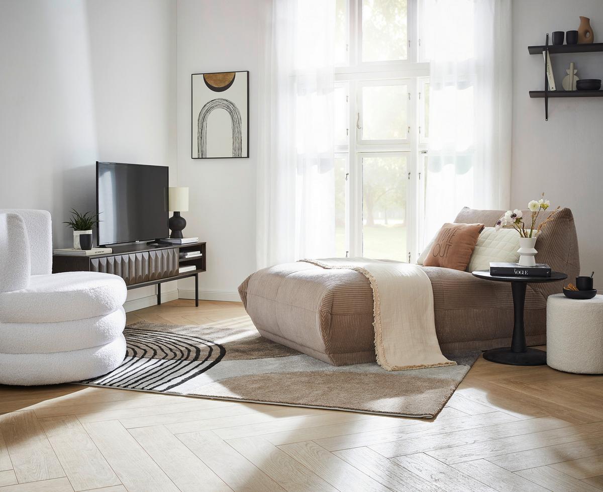 Modul Sofa Giselle Ottomane B: 105 Cm Taupe - Taupe, Trend, Textil (105/80/185cm) - Livetastic