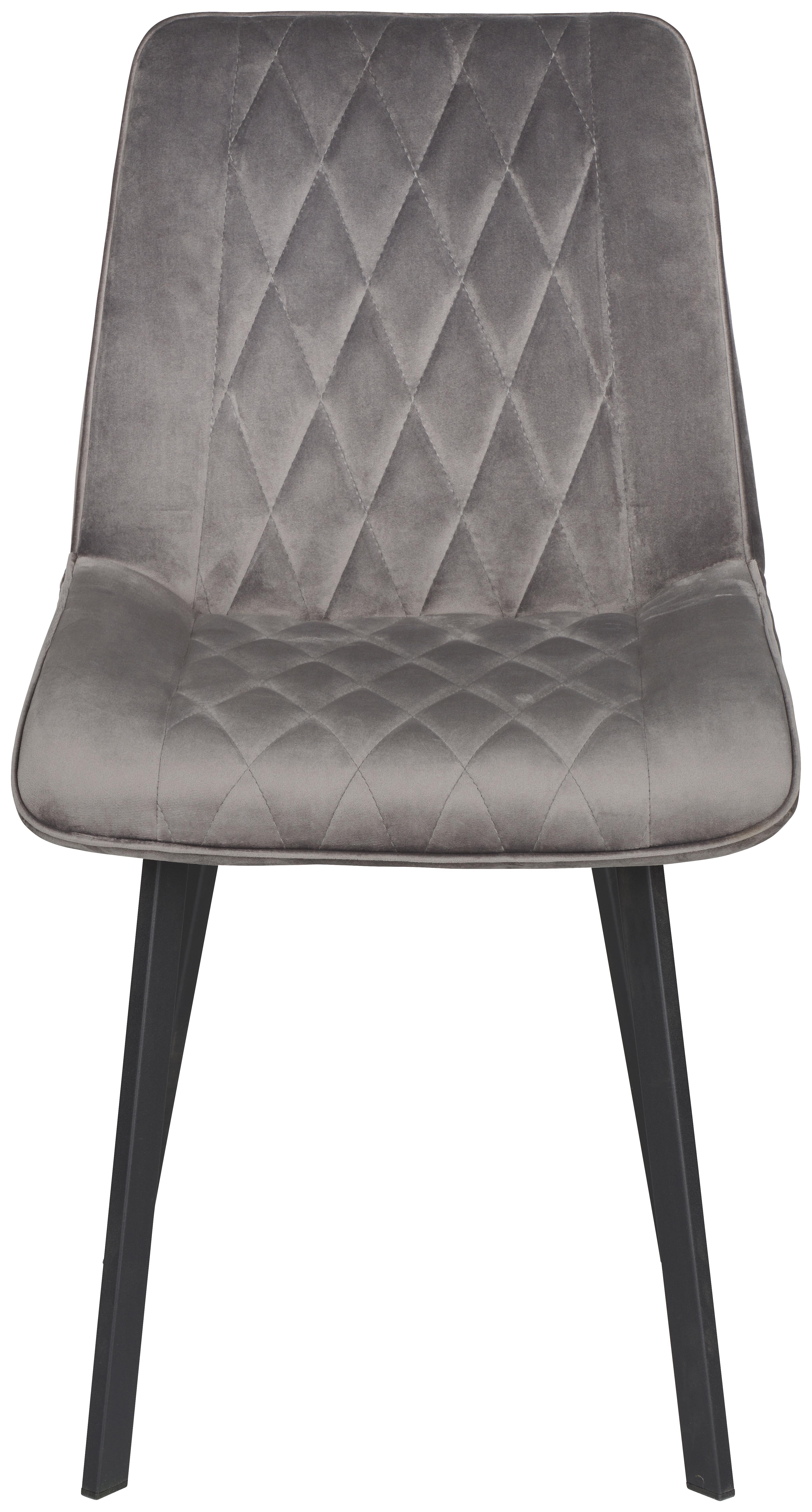 Čtyřnohá Židle Bella - šedá/černá, Konvenční, kov/dřevo (51/87/62cm)