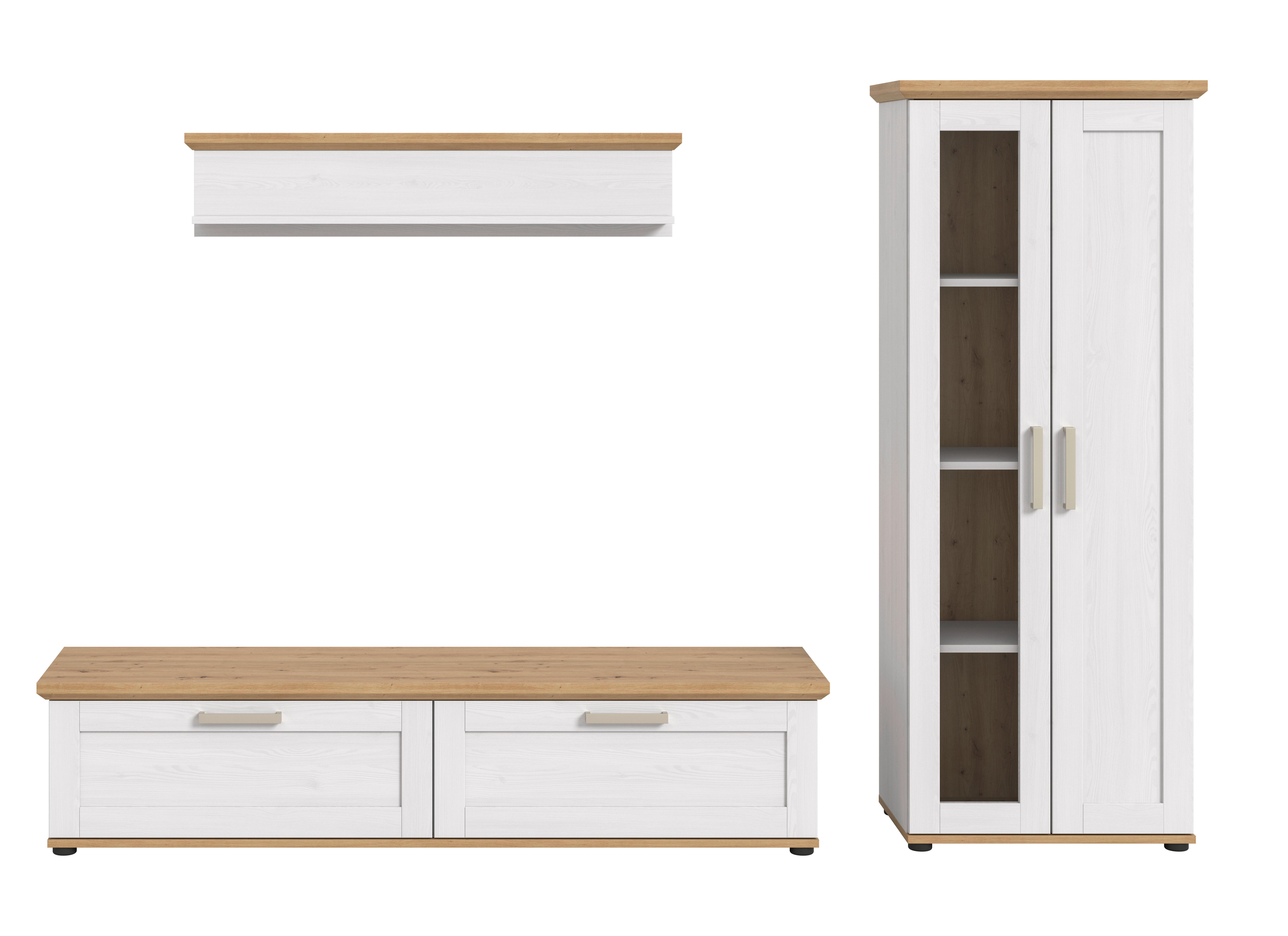 Wohnwand Verona Lärchefarben /Eiche Dekor B: 240cm