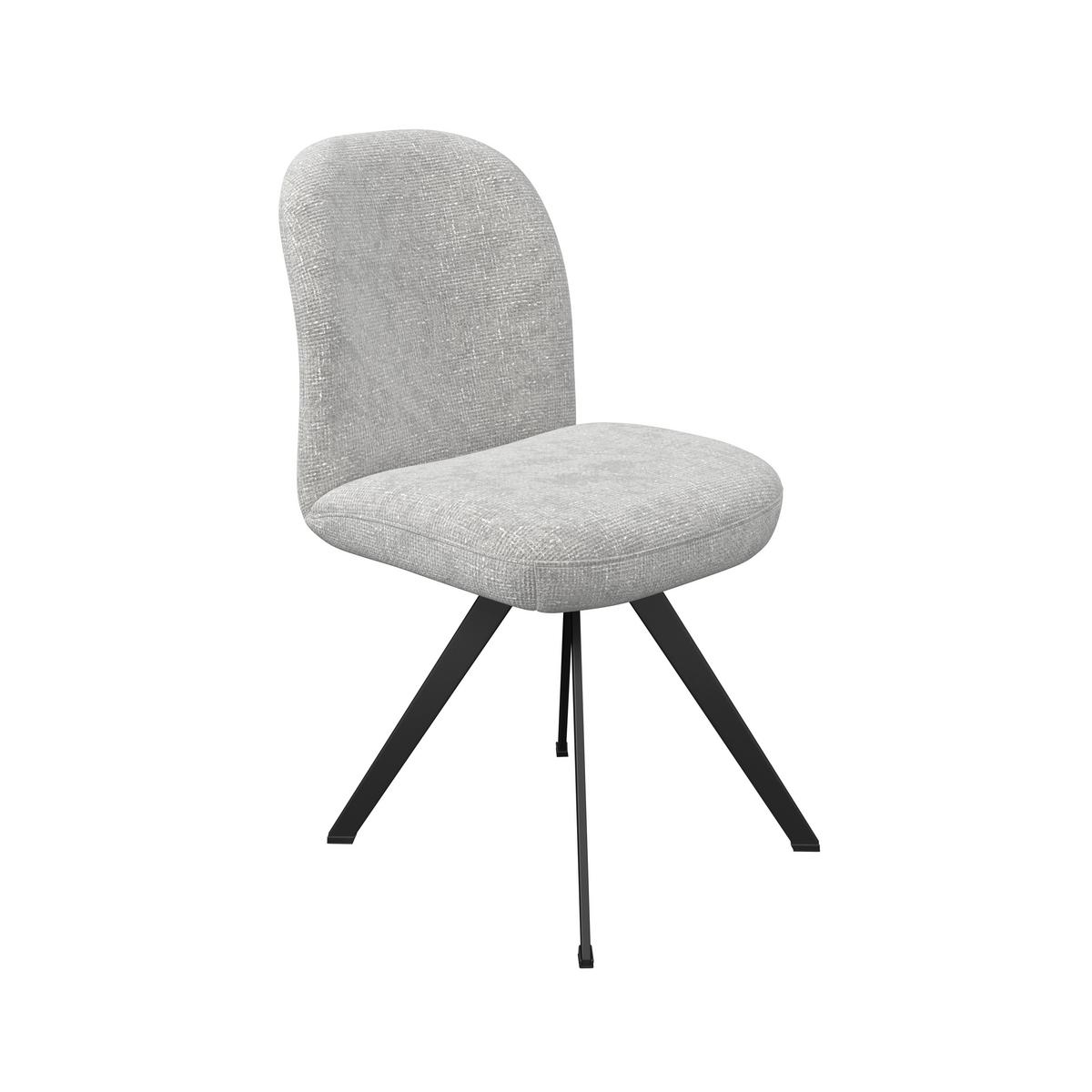 Stuhl hellgrau/Metallbeine Ulmo 47/91/61 cm - Hellgrau/Schwarz, MODERN, Textil/Metall (47/91/61cm)