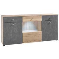 Komoda TREND - sivá/farba duba, Design, kompozitné drevo/plast (174/84/38cm) - MID.YOU