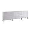 Sideboard Mailand 7 B: 263,5 Cm Weiß - Weiß Hochglanz/Anthrazit, MODERN, Holzwerkstoff (263,5/86/33cm) - MID.YOU
