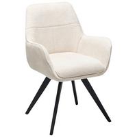 Armlehnstuhl Kimberly Beige, Gepolstert - Beige/Schwarz, LIFESTYLE, Textil/Metall (57/84/60cm) - MID.YOU
