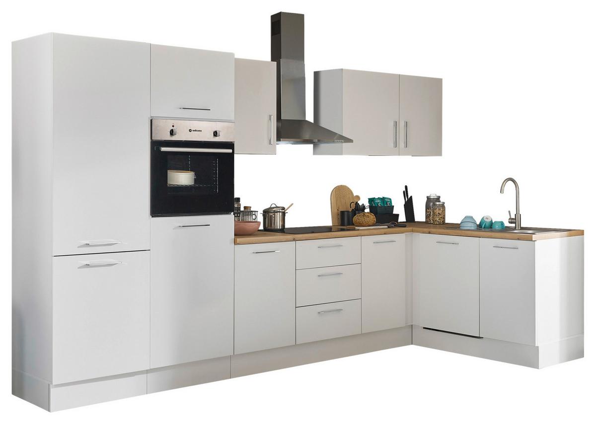 Eckküche Turin Weiß/Eiche Dekor 340x175 cm - Weiß/Eiche Artisan, Basics, Holzwerkstoff (340/175cm) - MID.YOU