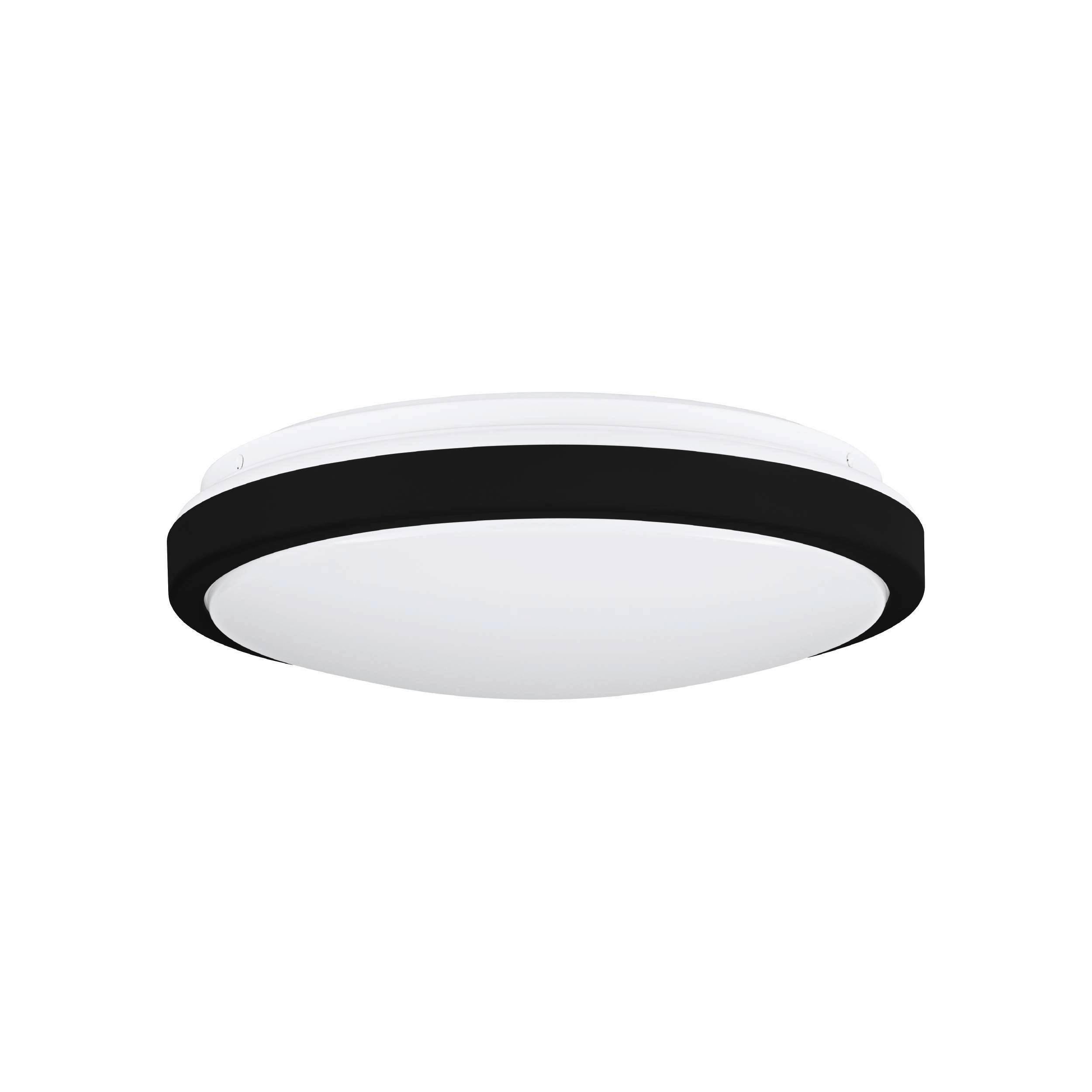 Led-deckenleuchte Lezuza Ø 32,5 Cm Schwarz/weiß - Schwarz/Weiß, Basics, Kunststoff/Metall (32,5/9cm) - Eglo