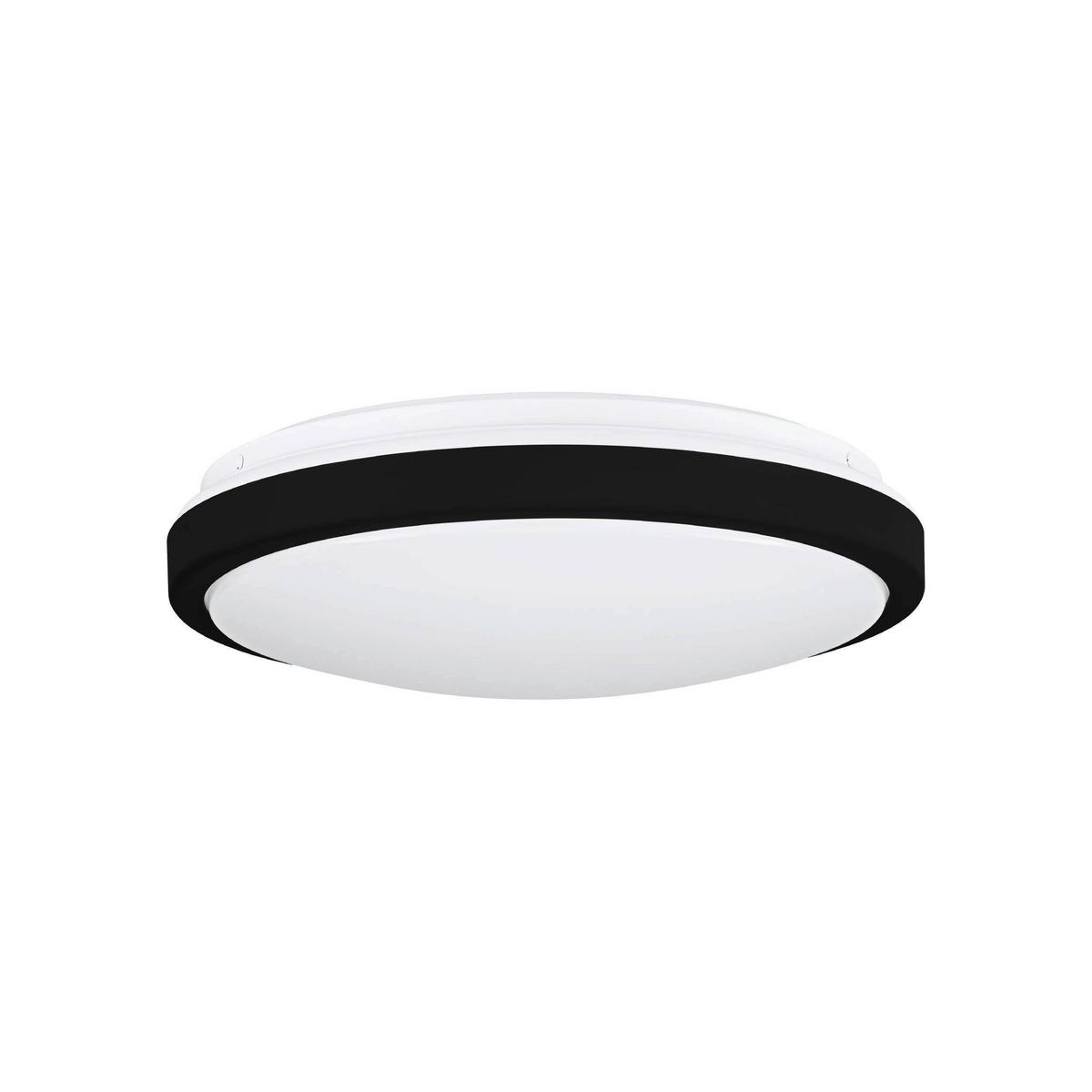 Led-deckenleuchte Lezuza Ø 32,5 Cm Schwarz/weiß - Schwarz/Weiß, Basics, Kunststoff/Metall (32,5/9cm) - Eglo
