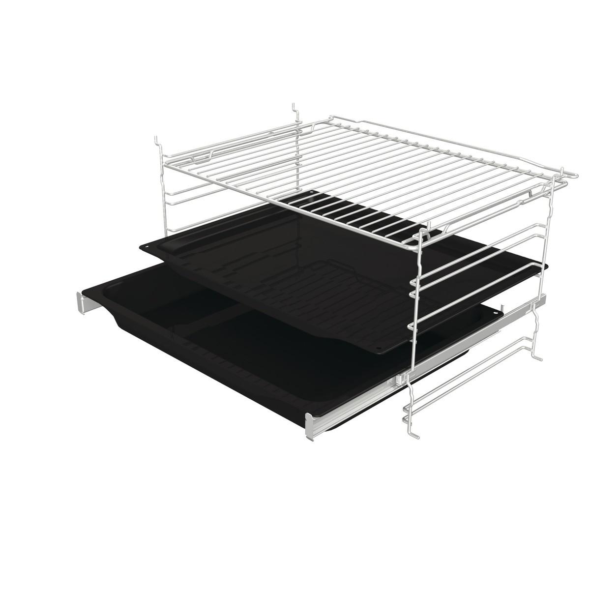 Einbauherd-Set B: 59,5 cm Elektro-Glaskeramik - Edelstahlfarben/Schwarz, Basics, Glas/Metall (59,5/59,5/56,4cm) - Gorenje