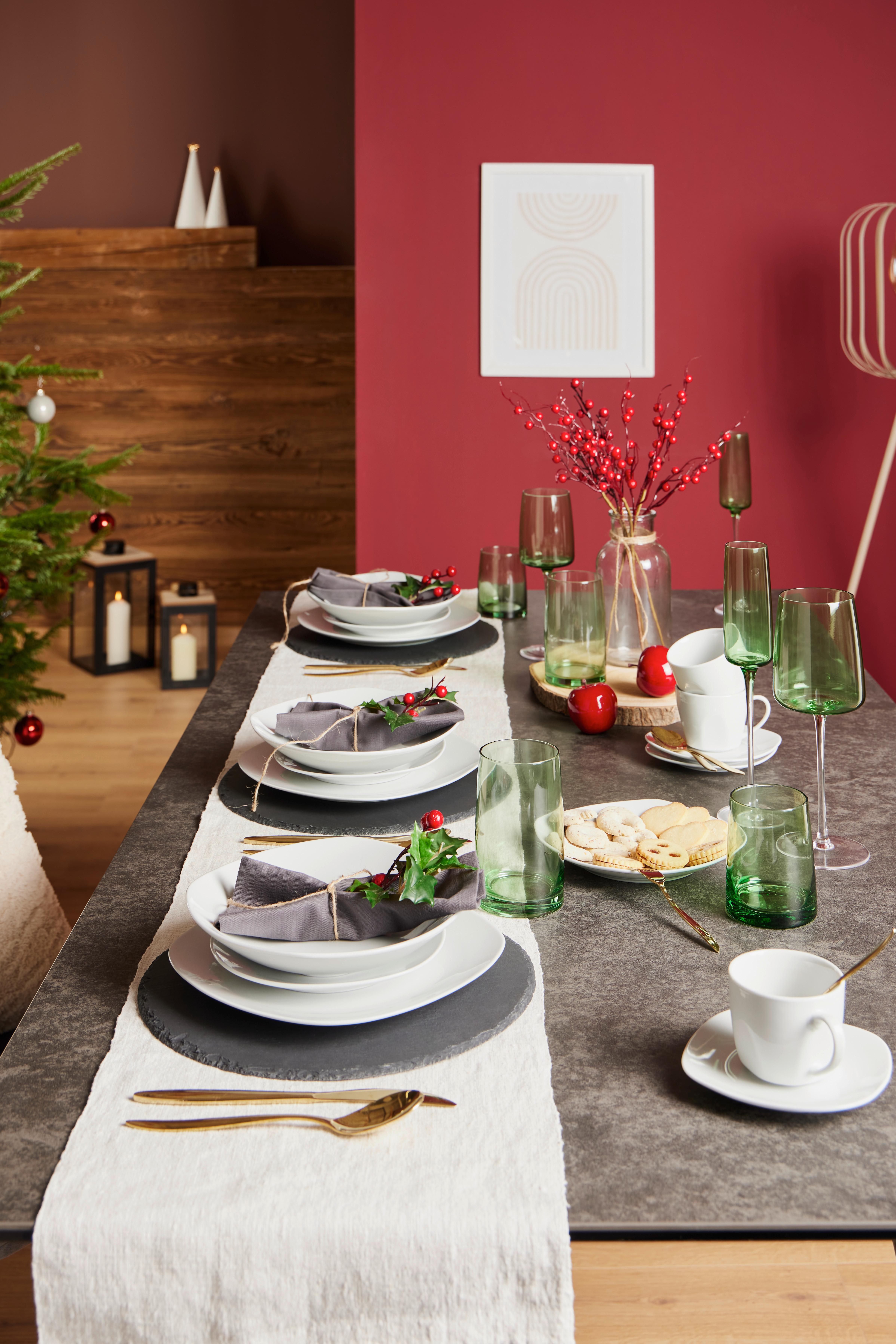 Kombiservice Bärbel Porzellan für 4 Personen, Geschirr Set - Weiß, KONVENTIONELL, Keramik - Luca Bessoni