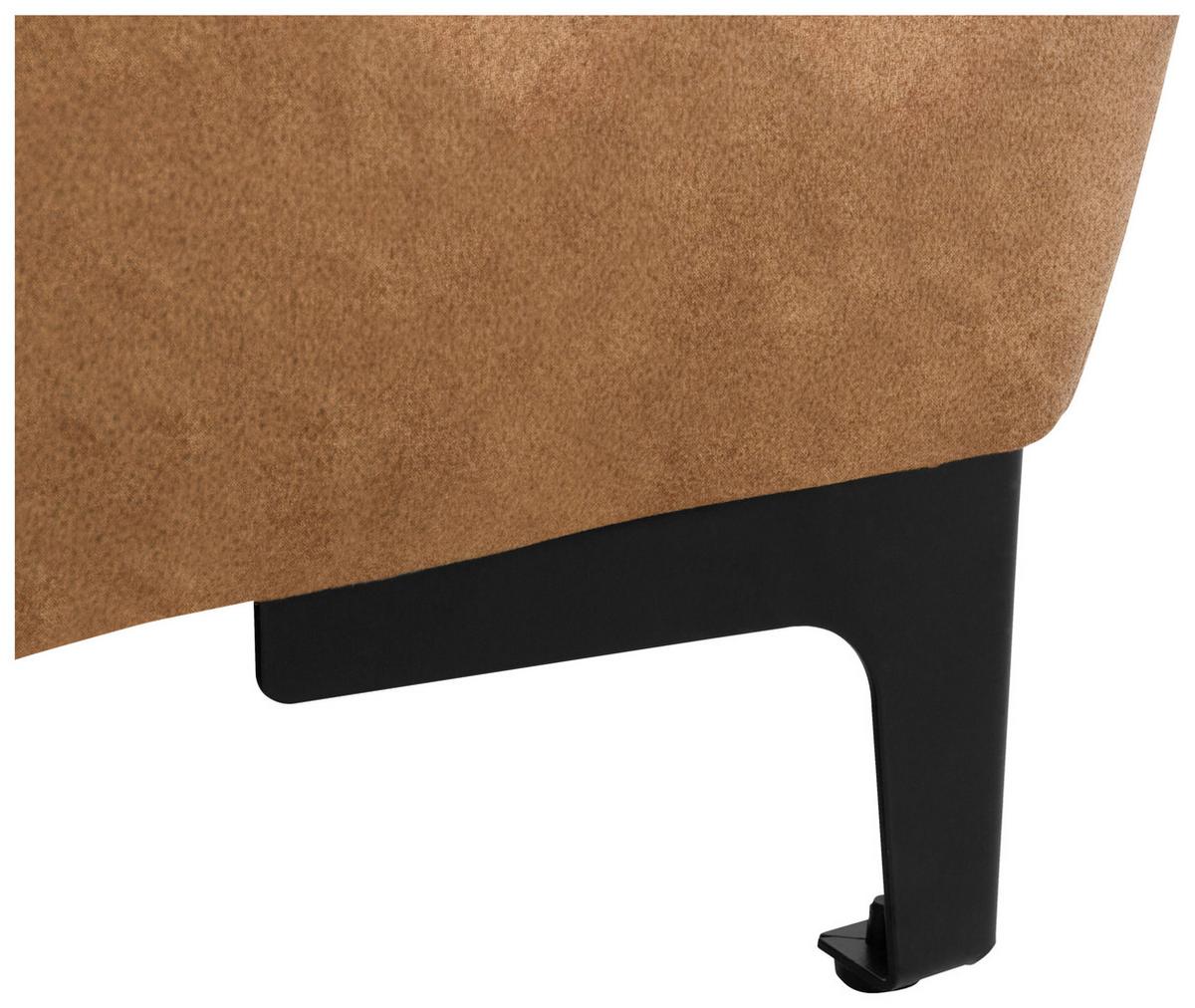Eckschlafsofa Santi Bernsteinfarben S: 176/258 cm - Bernsteinfarben/Schwarz, MODERN, Textil (176/258cm) - MID.YOU